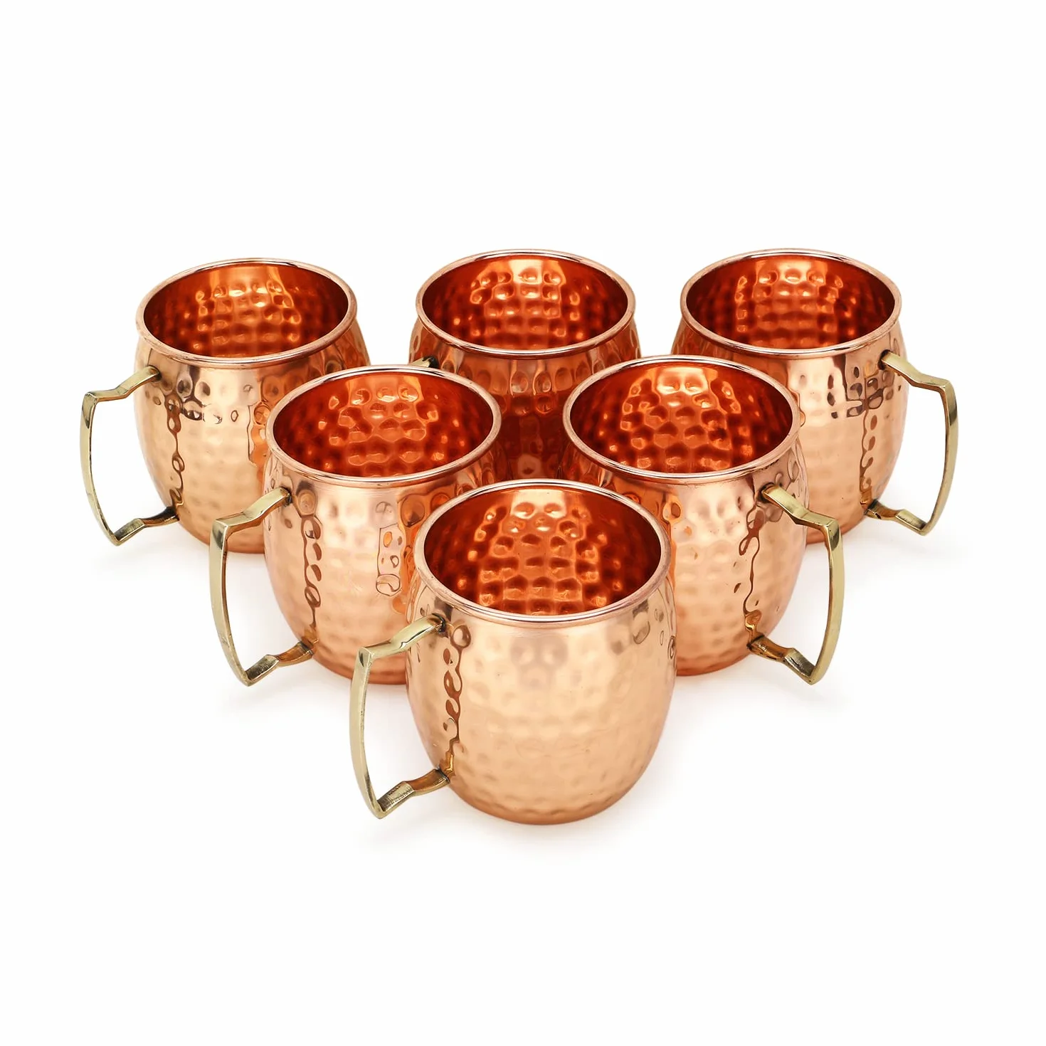 Zap Impex Tazza Moscow in rame martellato puro Set regalo 6 pezzi