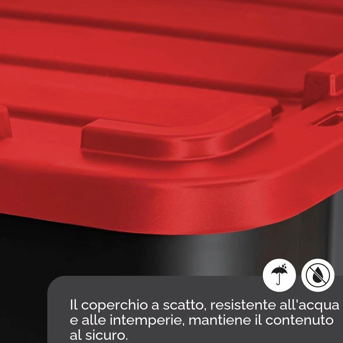 Iris Ohyama, Scatole Pieghevoli, 100L, Set di 3, Nero, Compact, Solido, Impilabile, Per Garage, Scaffali, Scatola Organizer, Plastica, Contenitore, UTB-27