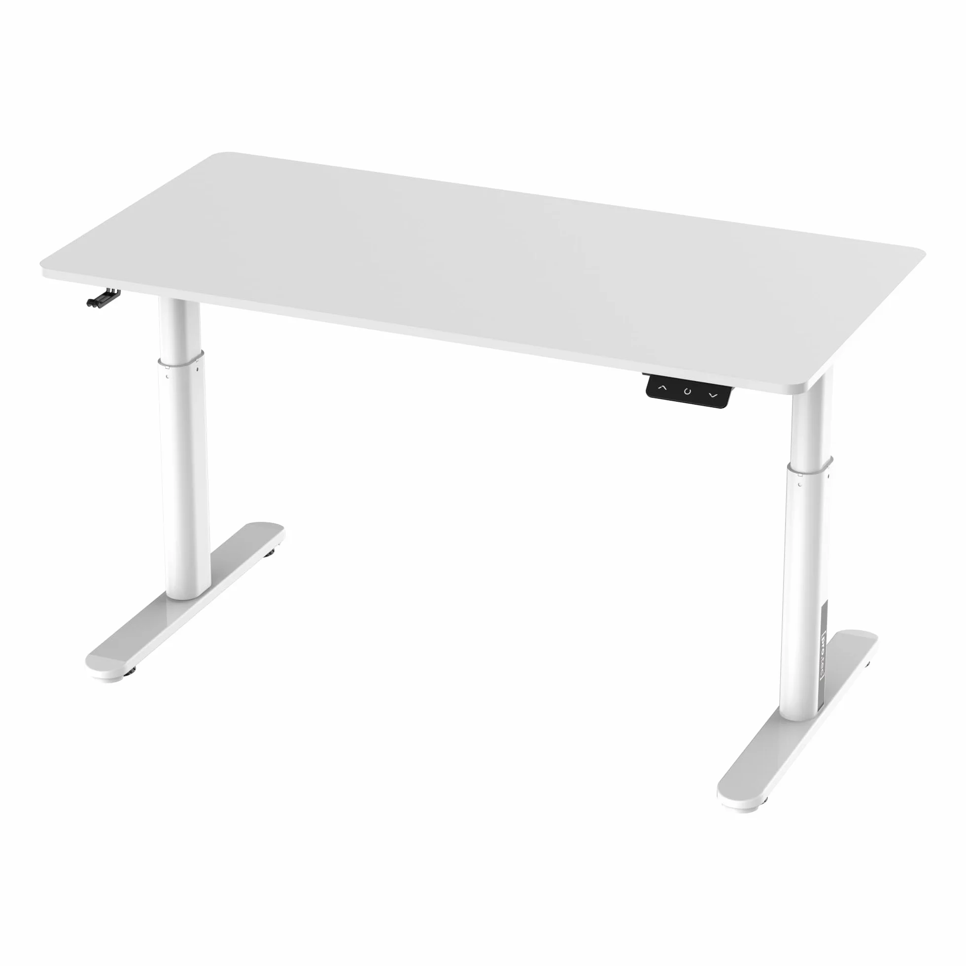 pro.tec Scrivania per Cameretta Scrivania Regolabile in Altezza 55-81 cm con Sollevamento Elettrico Tavolo per Bambini 120 x 60 cm - Bianco