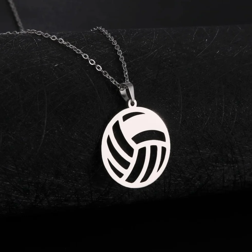 VASSAGO Collana cava da pallavolo in acciaio inox Love Basketball minimalista gioielli sportivi