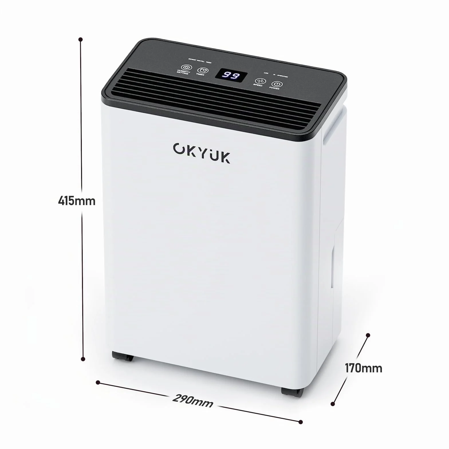 OKYUK Deumidificatore Casa Muffa 12 L, deumidificatore bagno, deumidificatore casa 2.5L, 35 m², con spegnimento automatico Timing 24H, ideale per camper, bagno, camera da letto, cantina (12L Bianco)