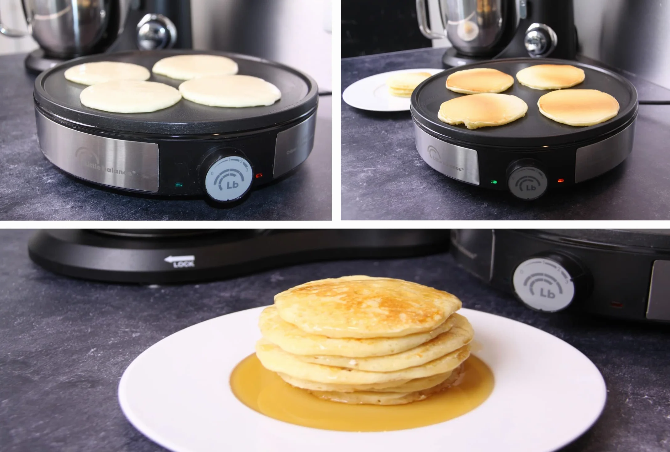 LITTLE BALANCE 8383 Maxi-Crêpes Trio i-200 Crepiera elettrica 3 in 1 1200 W Acciaio inox