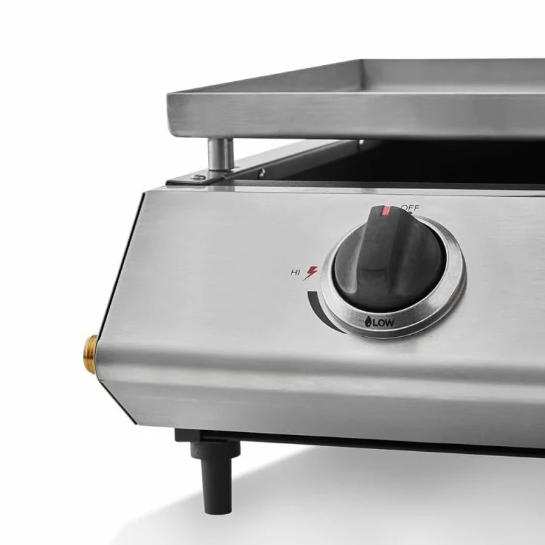COOKING BOX - Piastra a gas Cadix 3 fuochi - Superficie di cottura 62 x 37,5 cm - Piastra in acciaio inox - 3 bruciatori - Cassetto per grasso - Fino a 8 persone - 9,45 kW