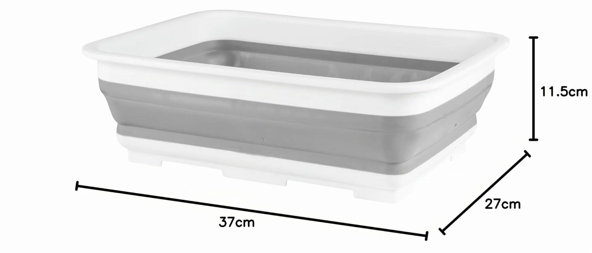 Beldray LA030191GRY vaschetta rettangolare pieghevole per il lavaggio della cucina, vassoio per ripostiglio compatto, roulotte/campeggio, Easy Store, Grigio