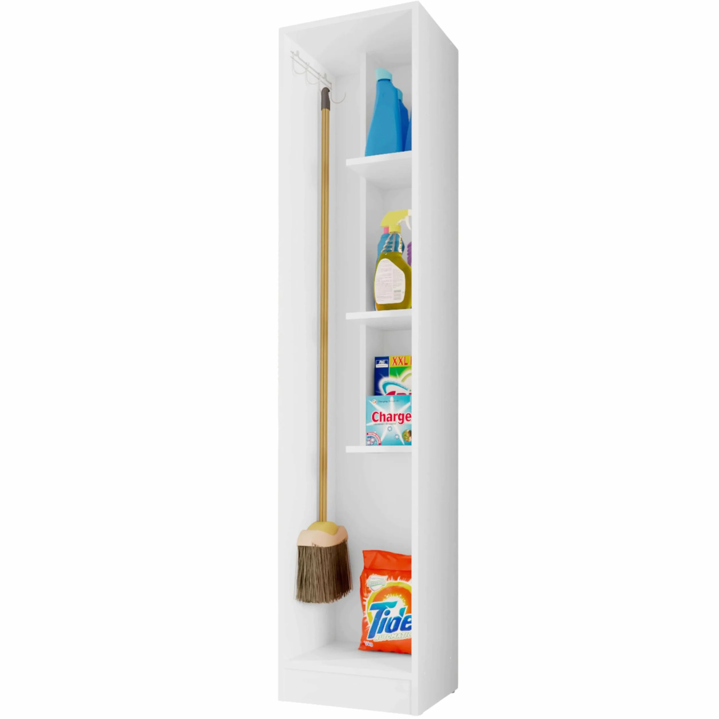 Miroytengo Armadio ausiliario multiuso alto anta apribile colore bianco 35 x 170 cm stile moderno cucina