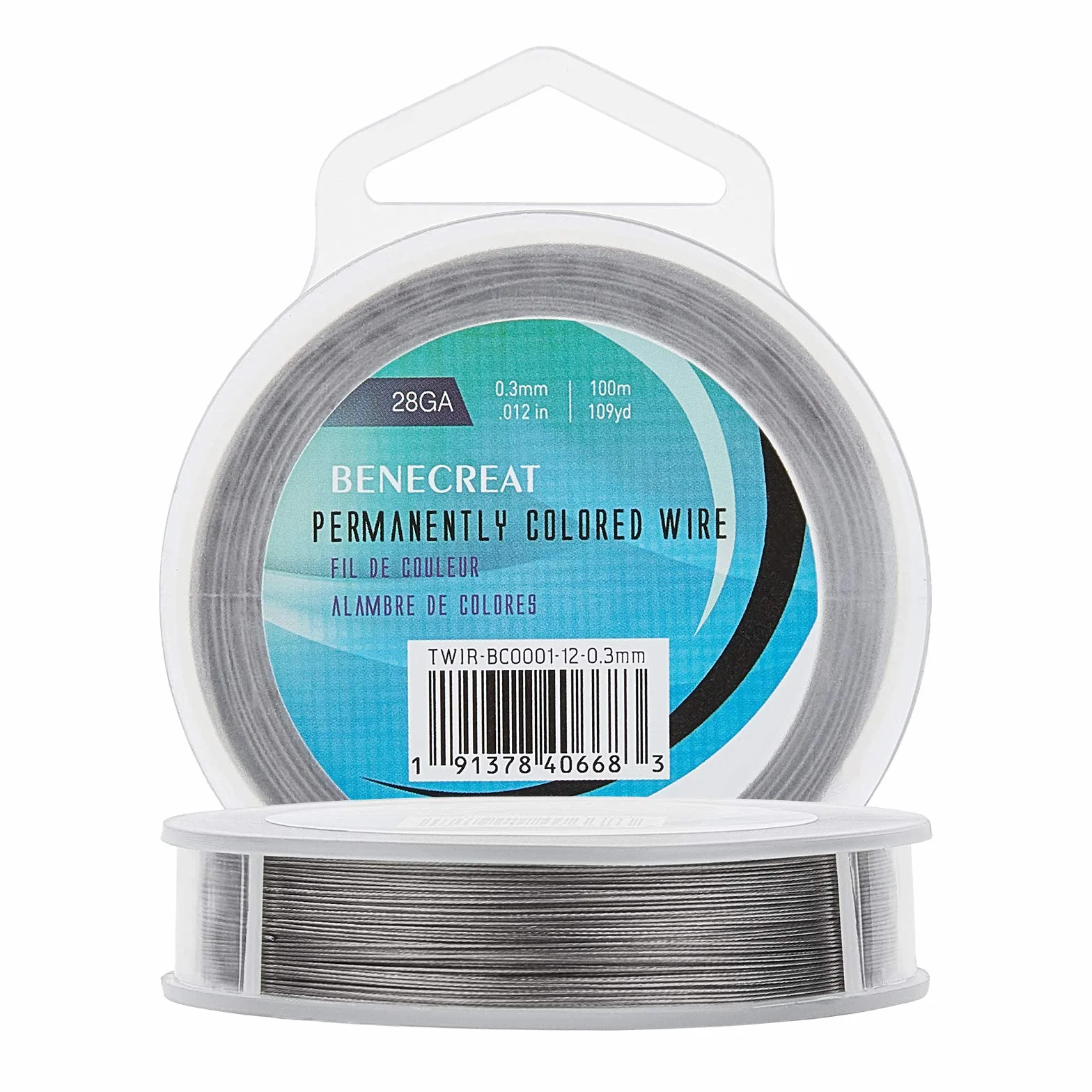 BENECREAT Filo di Perline in Acciaio Inossidabile 100m 0.3mm per Bracciali e Collane