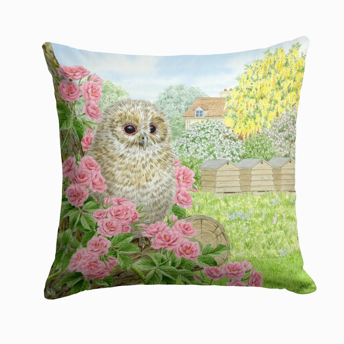 Caroline's Treasures Tawny Owlet by Sarah Adams cuscino decorativo in tela ASAD0697PW1414
