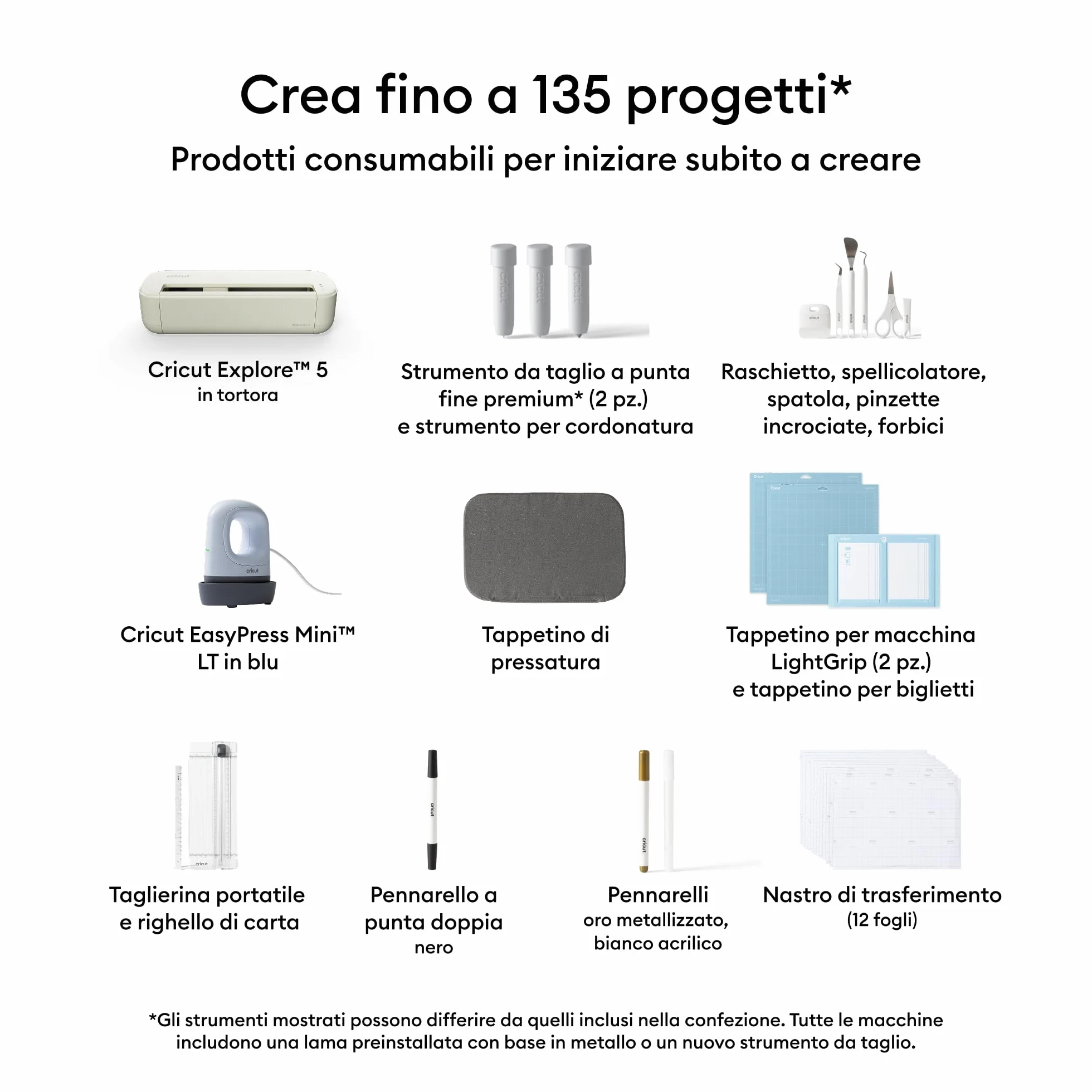 Cricut Explore 5 Ultimate Bundle, Macchina da taglio intelligente con pressa a caldo per progetti DIY