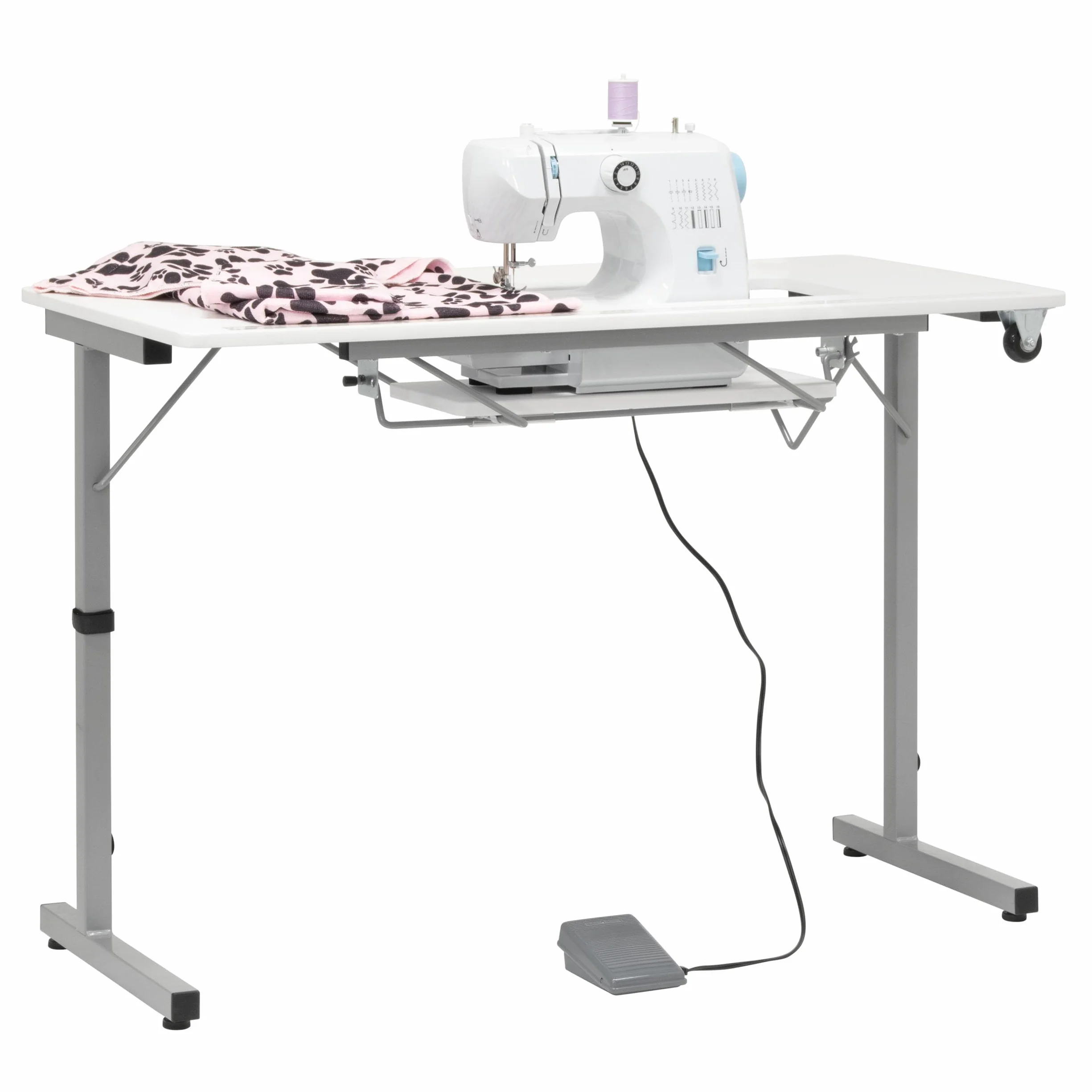 Sew Ready Rollaway II - Tavolo da cucito pieghevole, portatile, compatto, colore: Argento e bianco