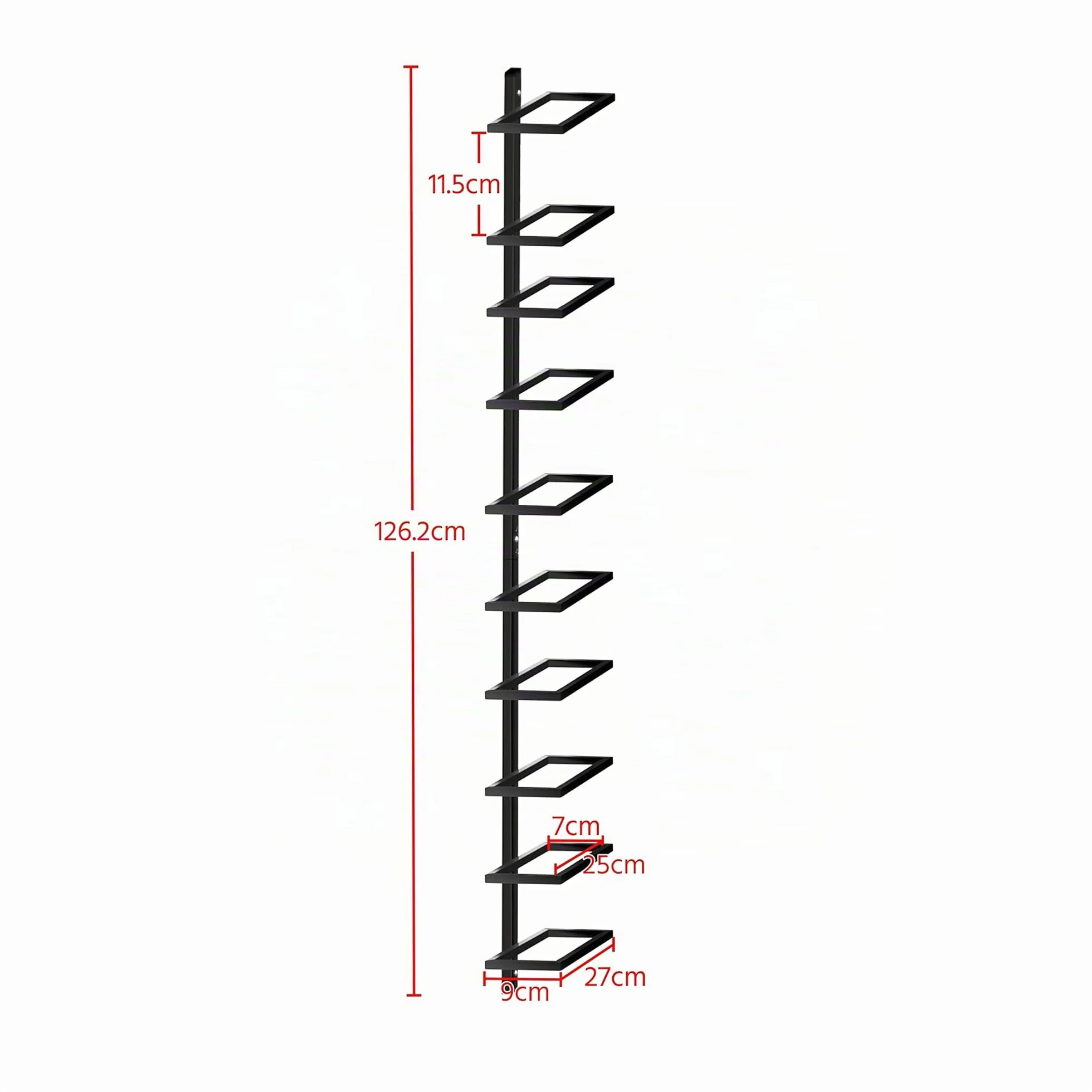 Yaheetech Portabottiglie da Parete per 10 Bottiglie in Metallo 126 cm Scaffale Vini