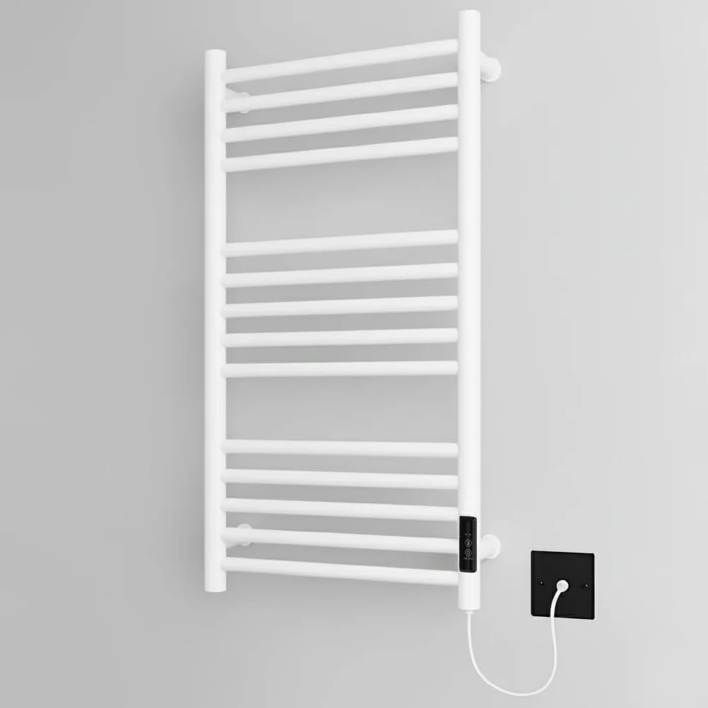 Manissa Scaldasalviette Elettrico Bagno Acciaio Inox 400x720mm Bianco - Riscaldamento Rapido Design Moderno Anticorrosione - Termoarredo Elettrico