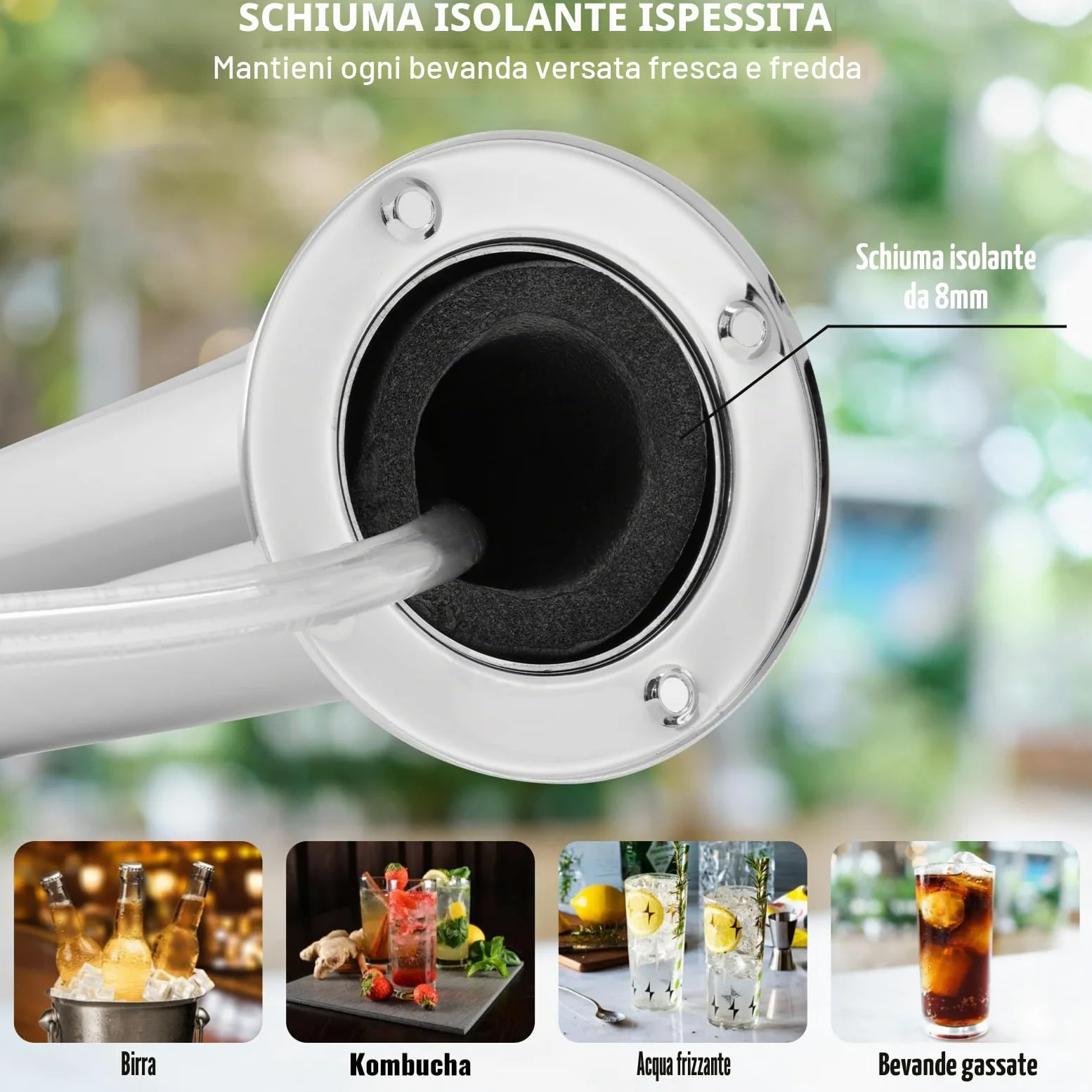 VEVOR Kit Distributore di Birra, Kit Conversione Birra Rubinetto Singolo, Dispensatore Torre Birra in Acciaio Inossidabile con Regolatore Doppio Calibro, Vassoio Gocciolamento Birra per Feste a Casa