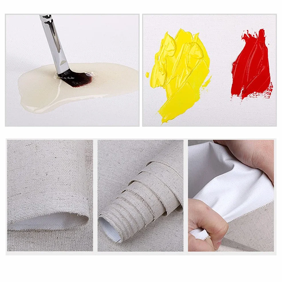 Tela su rotolo preparata 3M lino - 400 g/m² tela di lino per pittura larghezza 108 cm lunghezza