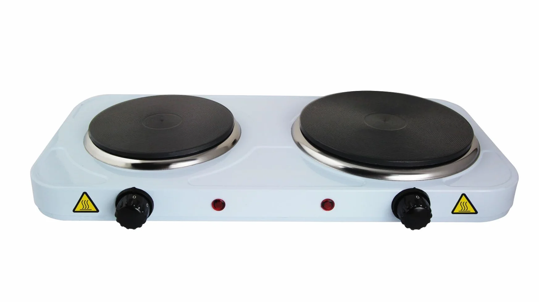 Fornello Elettrico Da Campeggio, Fornello Elettrico 2 Piastre, 2500W, Doppia Piastra: 1000W + 1500W, Riscaldamento Rapido, Regolazione di Temperatura, Design Compatto e Portatile