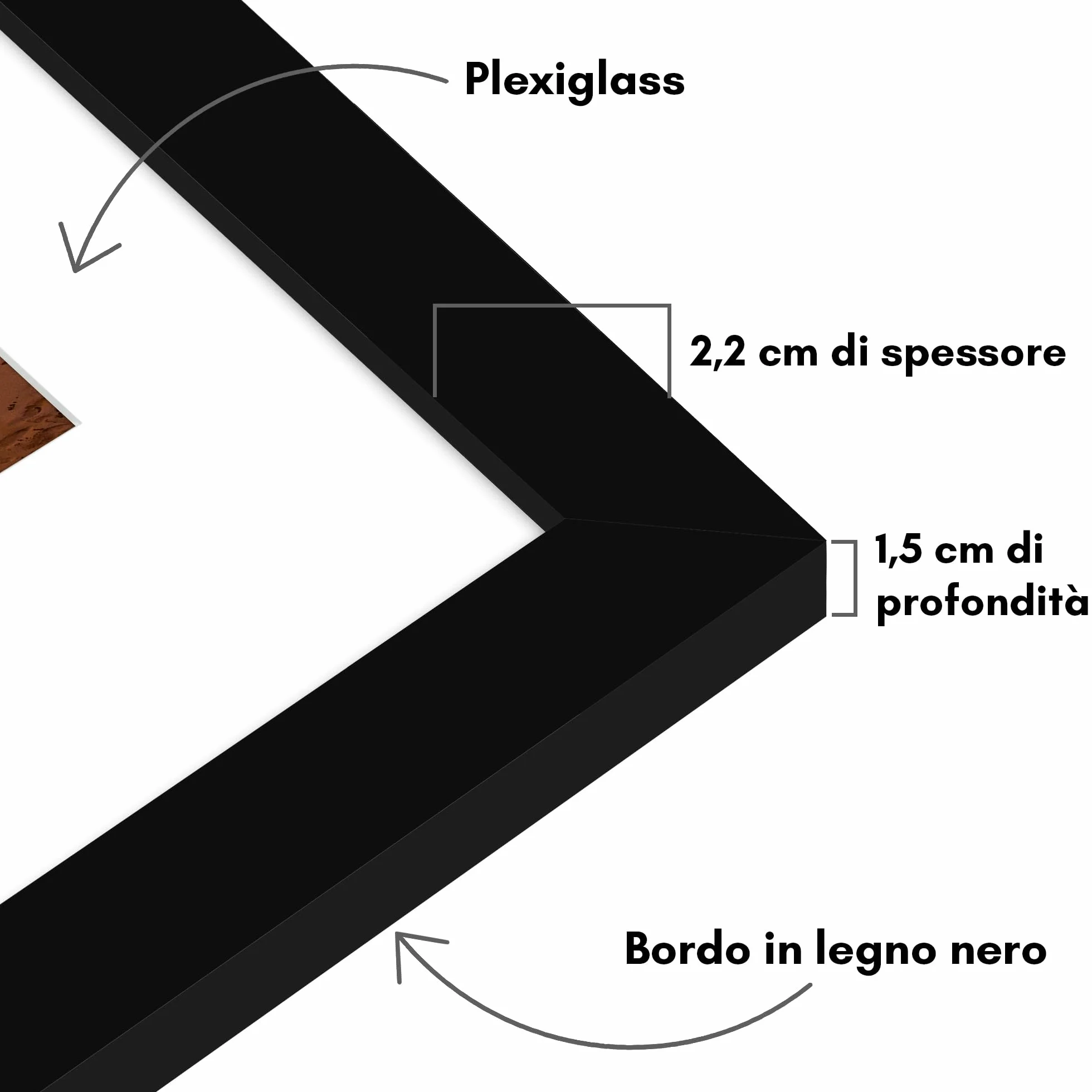 Americanflat Cornice per Foto da 20x30 cm Nera - Cornice da Parete da 20x30 cm con Passepartout o 30x45 cm Senza Passepartout - Plexiglass e Gancio da Parete Integrati