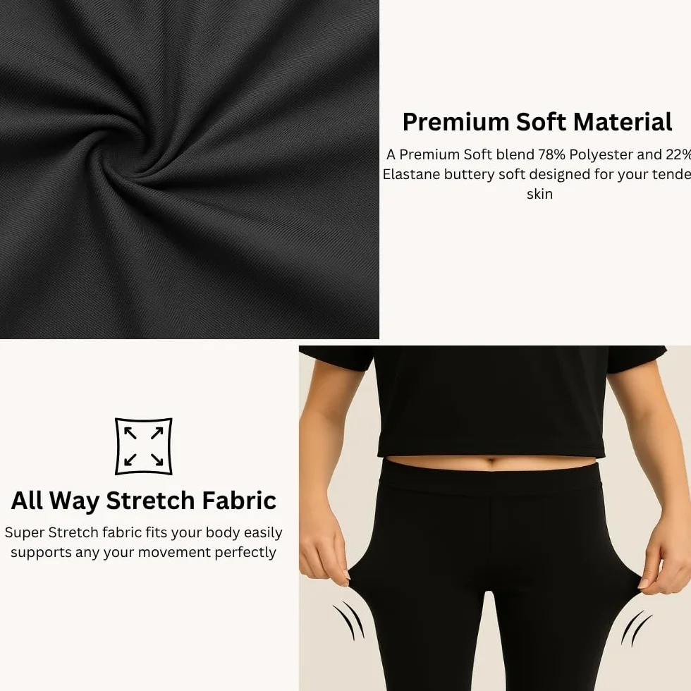 PopCouture Leggings sportivi a 3/4 per ragazze, per danza e ginnastica