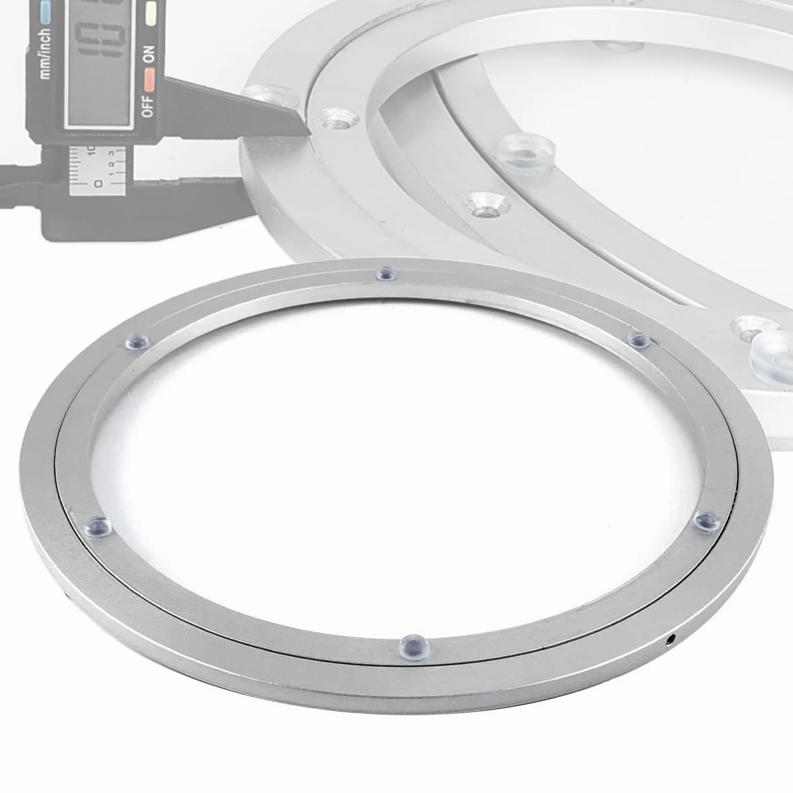 Cuscinetto per giradischi in lega di alluminio resistente, anello girevole girevole da 150-600 mm per tavolo da pranzo, TV e monitor, movimento durevole e fluido