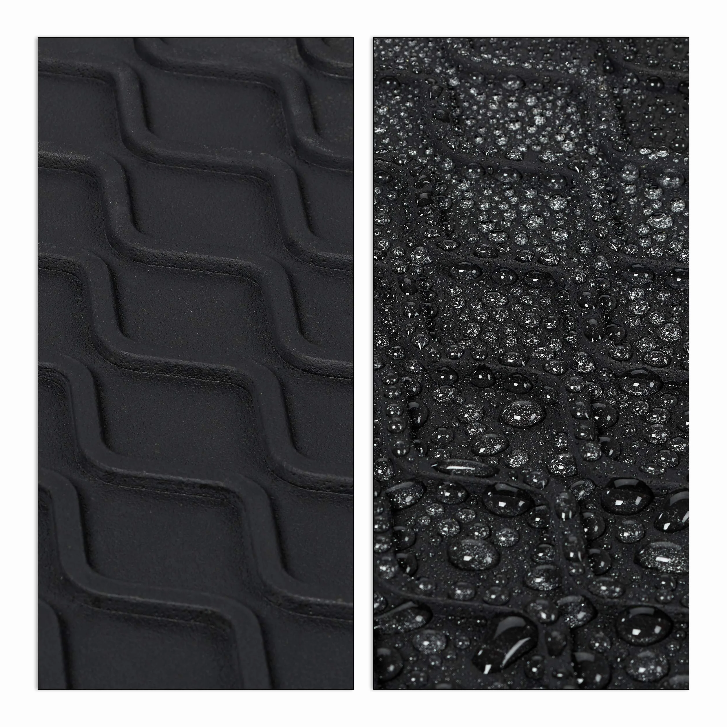 Relaxdays 4X Poggiascarpe, Vaschetta per Scarpe Bagnate, con Bordi, per Corridoio, Armadio, Auto, Pulizia, 3x60x40 cm, Nero