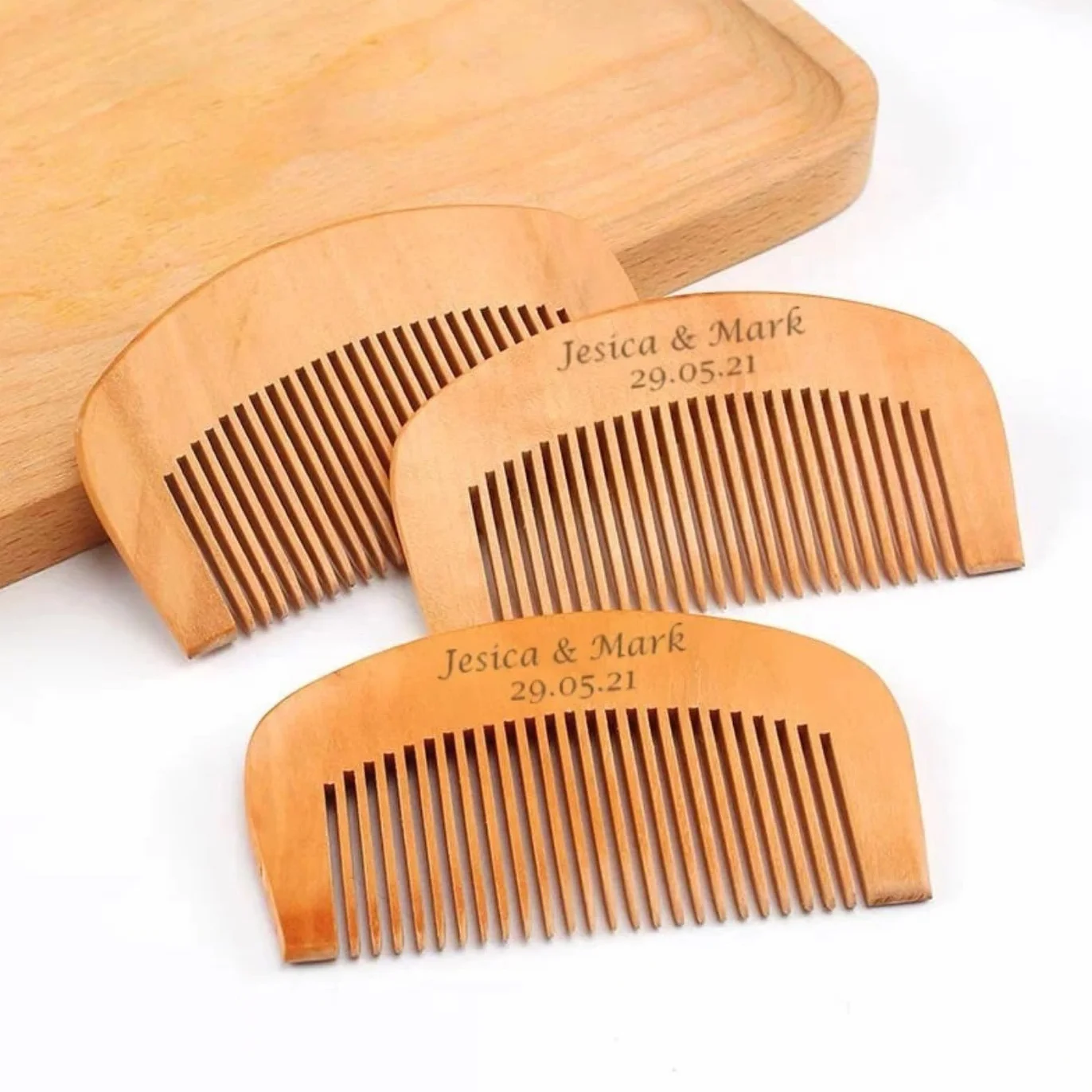 Pettini in legno personalizzati con nome inciso 40 pezzi bomboniere regali
