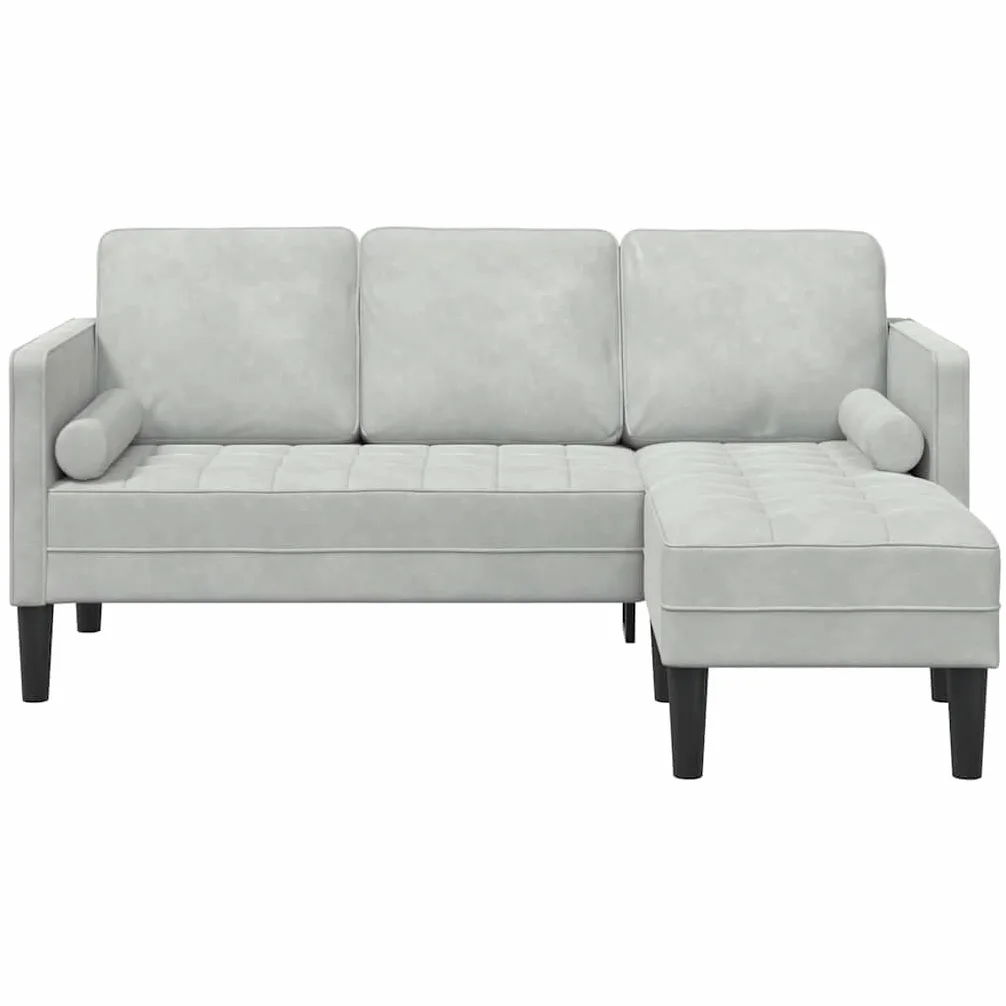 vidaXL Set di divani con Cuscino Grigio Chiaro Poliestere, Salotto, Divano Sezionale Moderno, Set Divano Resistente, Mobili Modulari, Poltrone in Velluto, Relax Interno