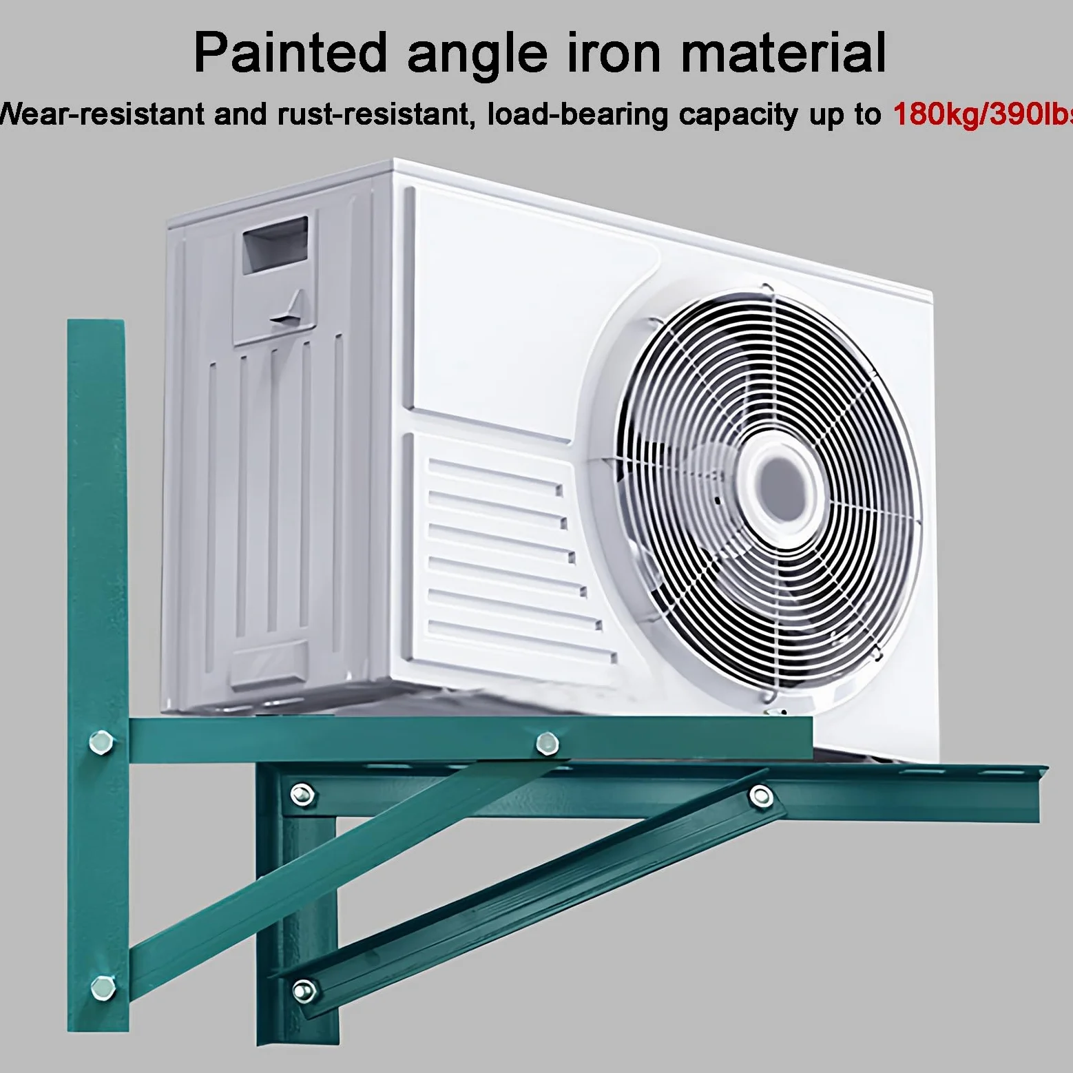 Staffa Condizionatore Esterno, Staffe Condizionatore per Condensatore 1-5P, Supporto Angolare in Ferro Verniciato, Capacità 180 Kg(65.7cm/26in)