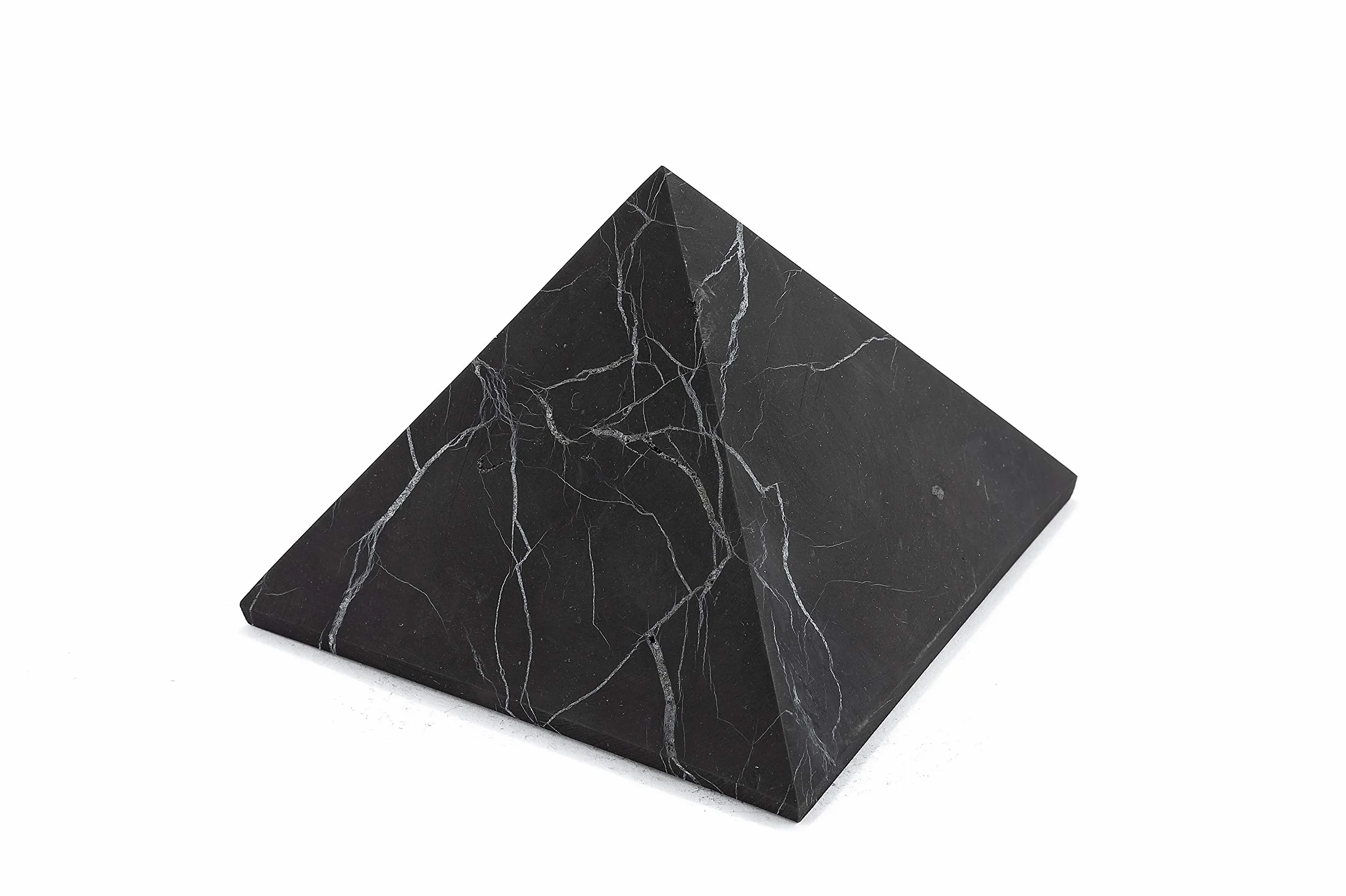 Shungite Piramide Non Lucida 15 cm Pietra Curativa Protezione Radiazioni EMF Carelia