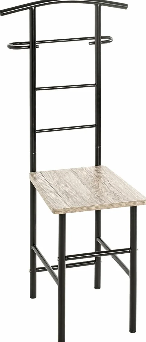 HAKU Servo Muto da uomo Rovere San Remo, nero, MDF, metallo - Dim. L 46 cm x A 109 cm x P 46 cm, Stile Moderno