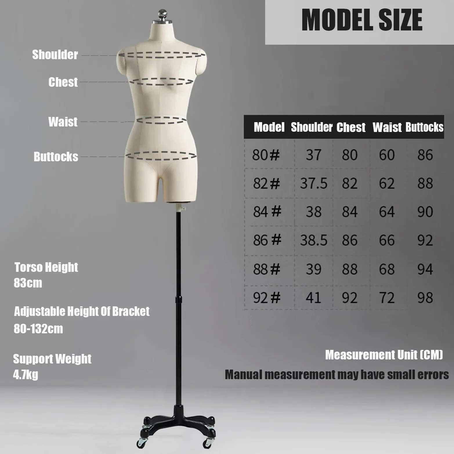 Manichino da Sartoria Manichino Sartoriale Busto Donna Per Cucire Vestiti, Struttura Della Gamba Divisa Busti Sartoriali Con Supporto Regolabile In Altezza Per L'esposizione Di Abbigliamento Altezza R
