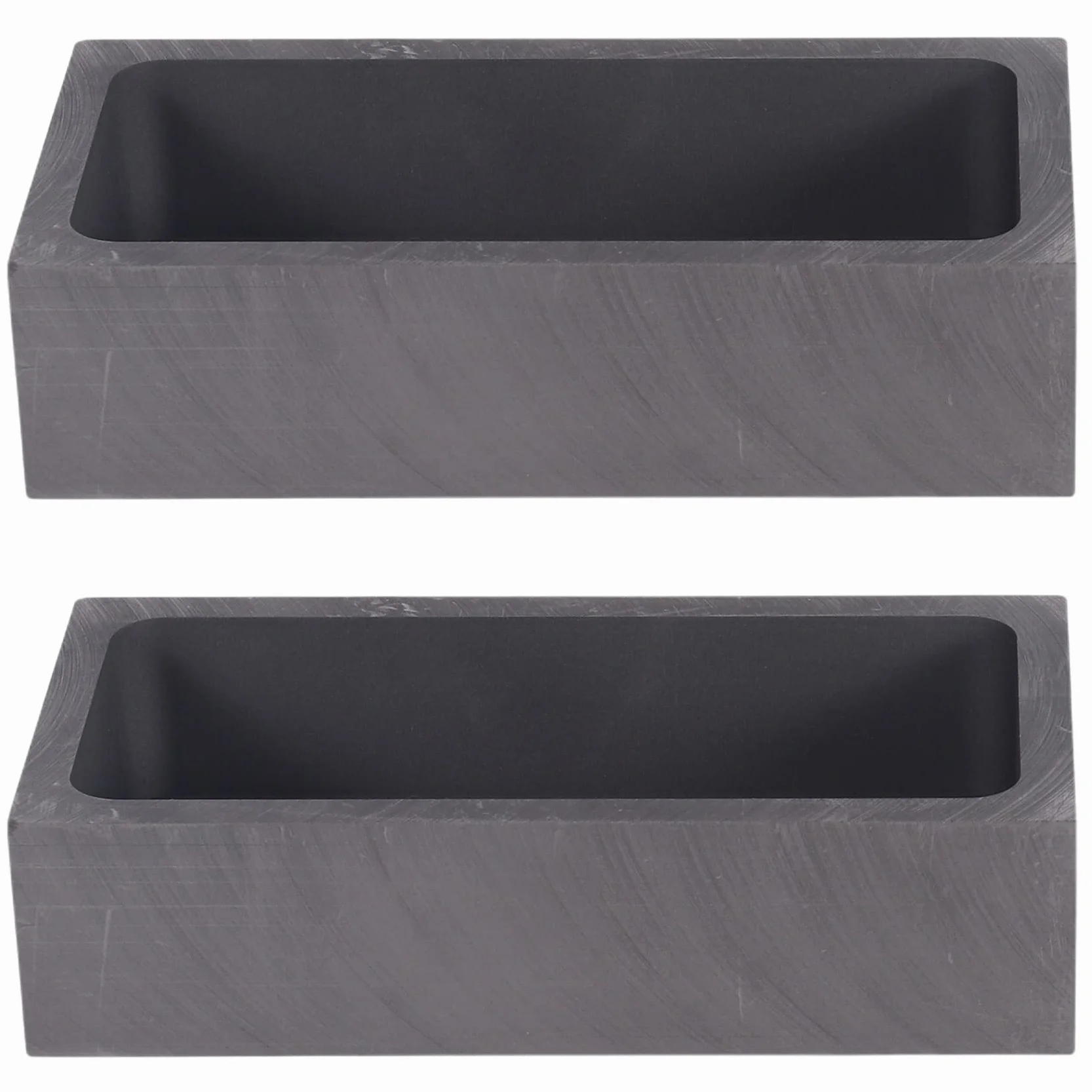 2 Pezzi 1 KG Grafite Lingotto Stampo Crogiolo Stampo per fusione Casting Raffinazione Metallo Alluminio Rame