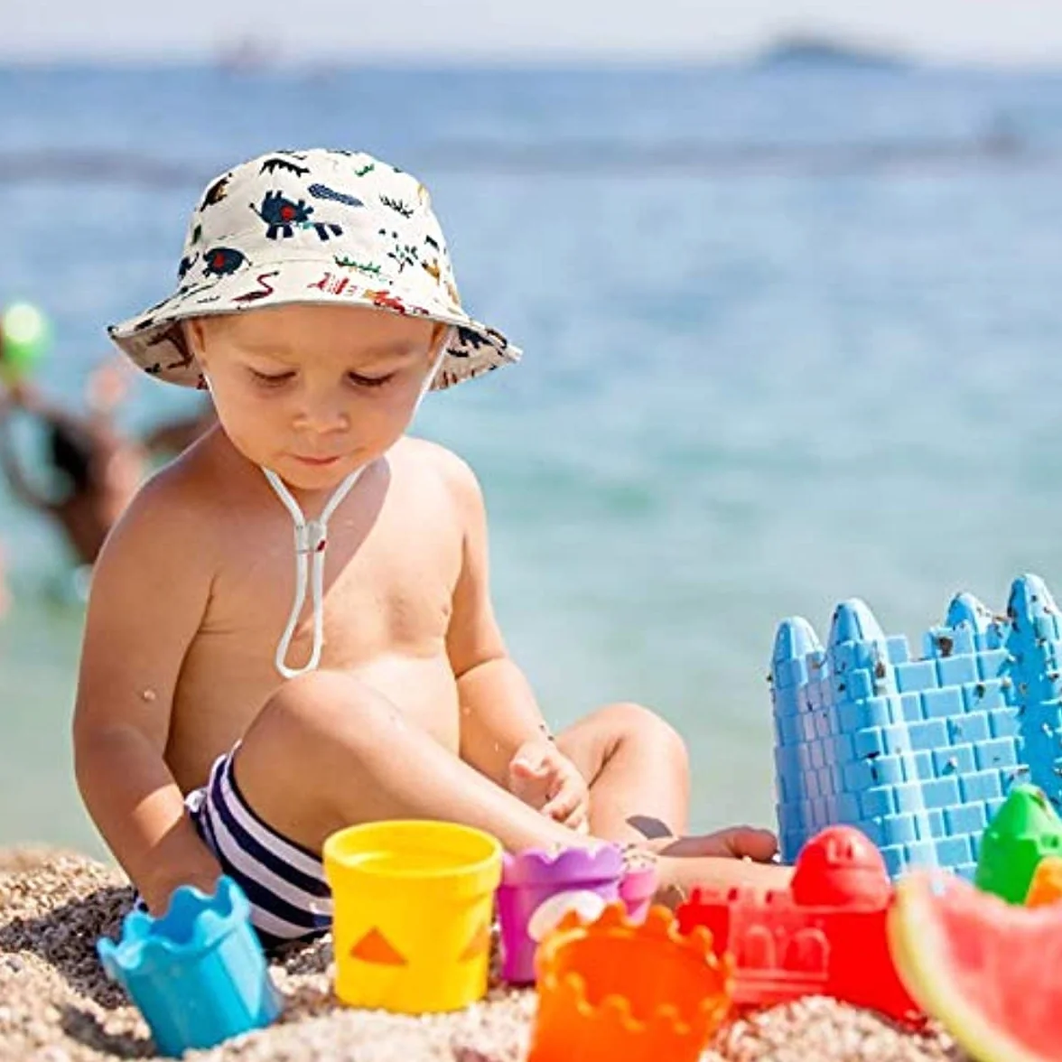 DRESHOW Cappello da Sole Bambino UPF 50+ Pieghevole Regolabile Spiaggia