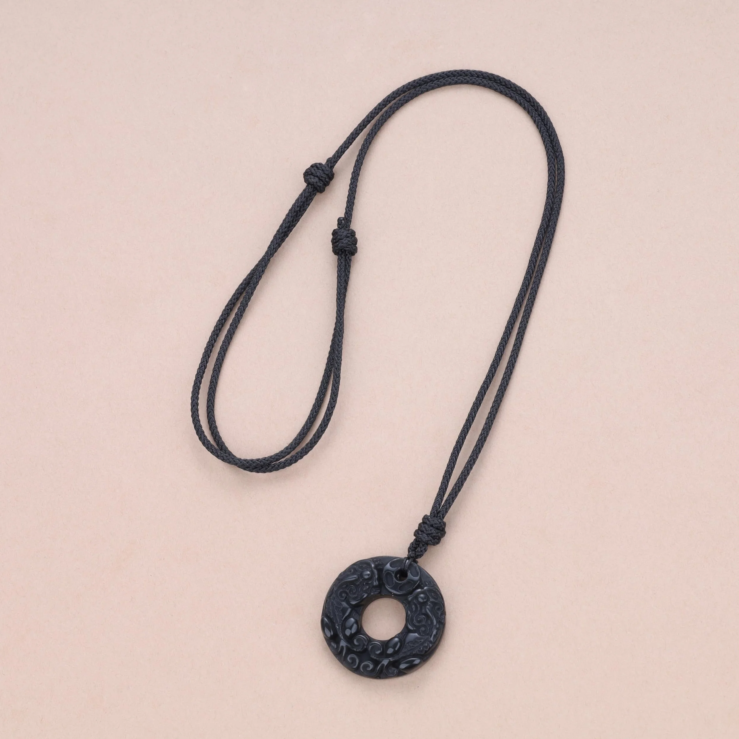 Pendente Pixiu Intarsiato in Pietre Naturali Benefiche, Collana Unisex Laccio Regolabile
