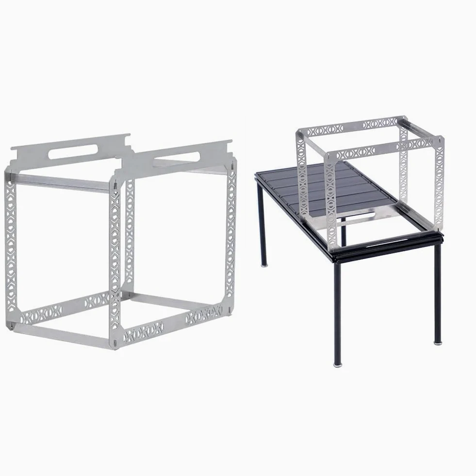 Cestello di drenaggio in acciaio inox da appendere per tavolo IGT, mensola rimovibile da cucina per campeggio, grigio, 40 x 25 x 36 cm