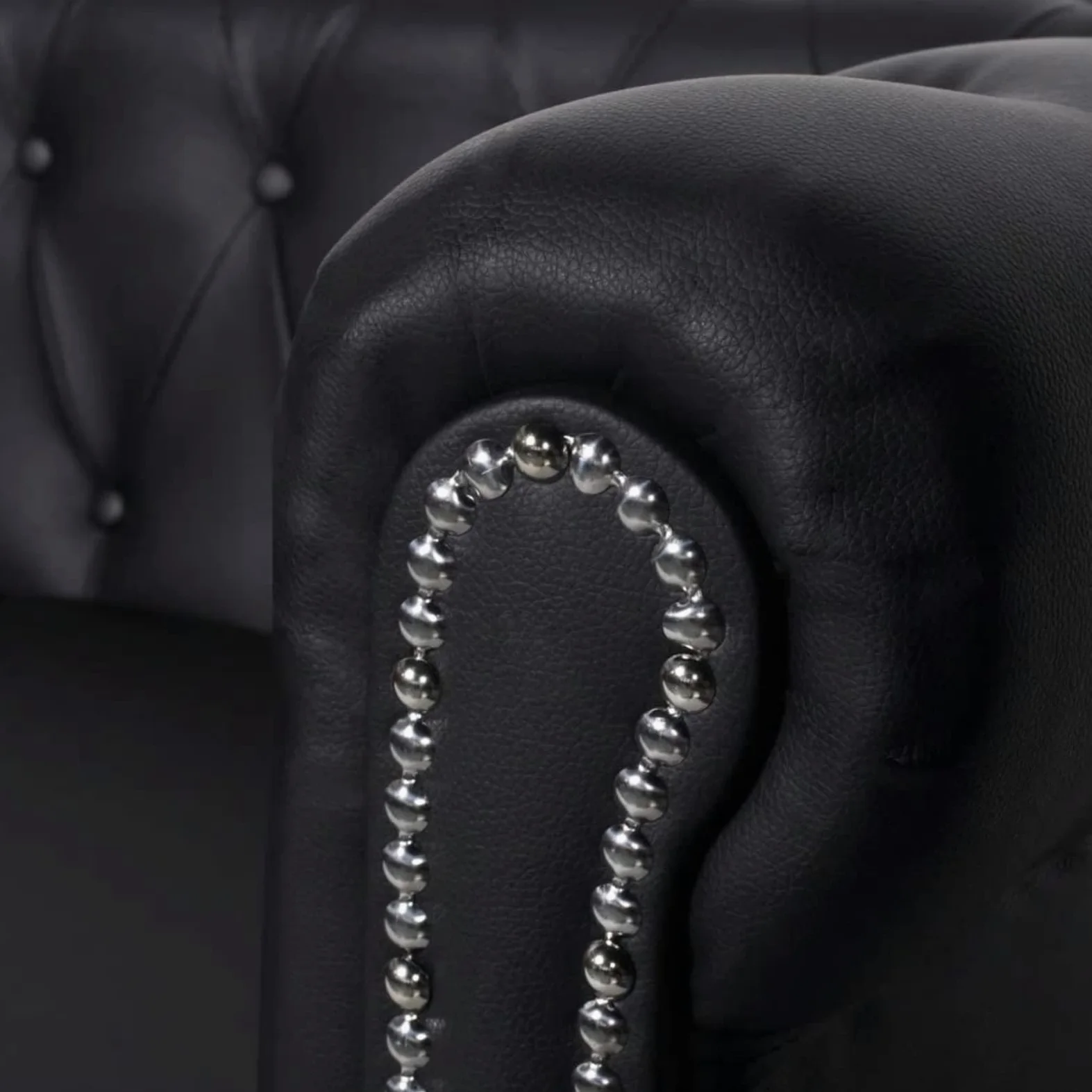 Homgoday Divano Chesterfield a 3 Posti in Pelle Artificiale Nero,Divani 3 Posti Offerte,Divano Chesterfield Moderno,Divano Ecopelle,Divano in Pelle,Divano Vintage,Divano in Offerta,Divano Pelle