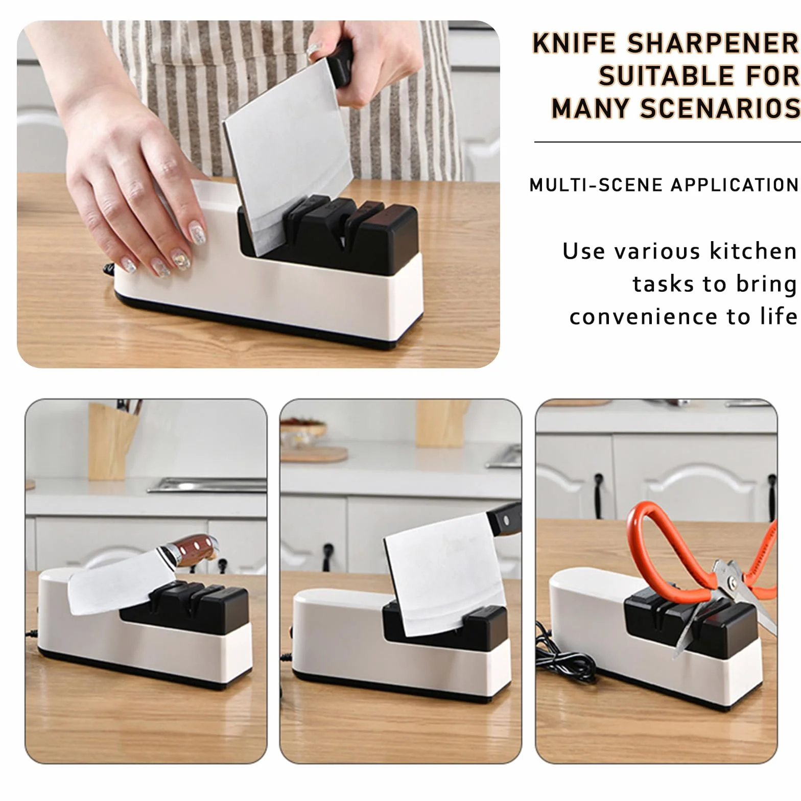 Affilacoltelli Elettrici 3 in 1 Professionale Diamanti per Cucina