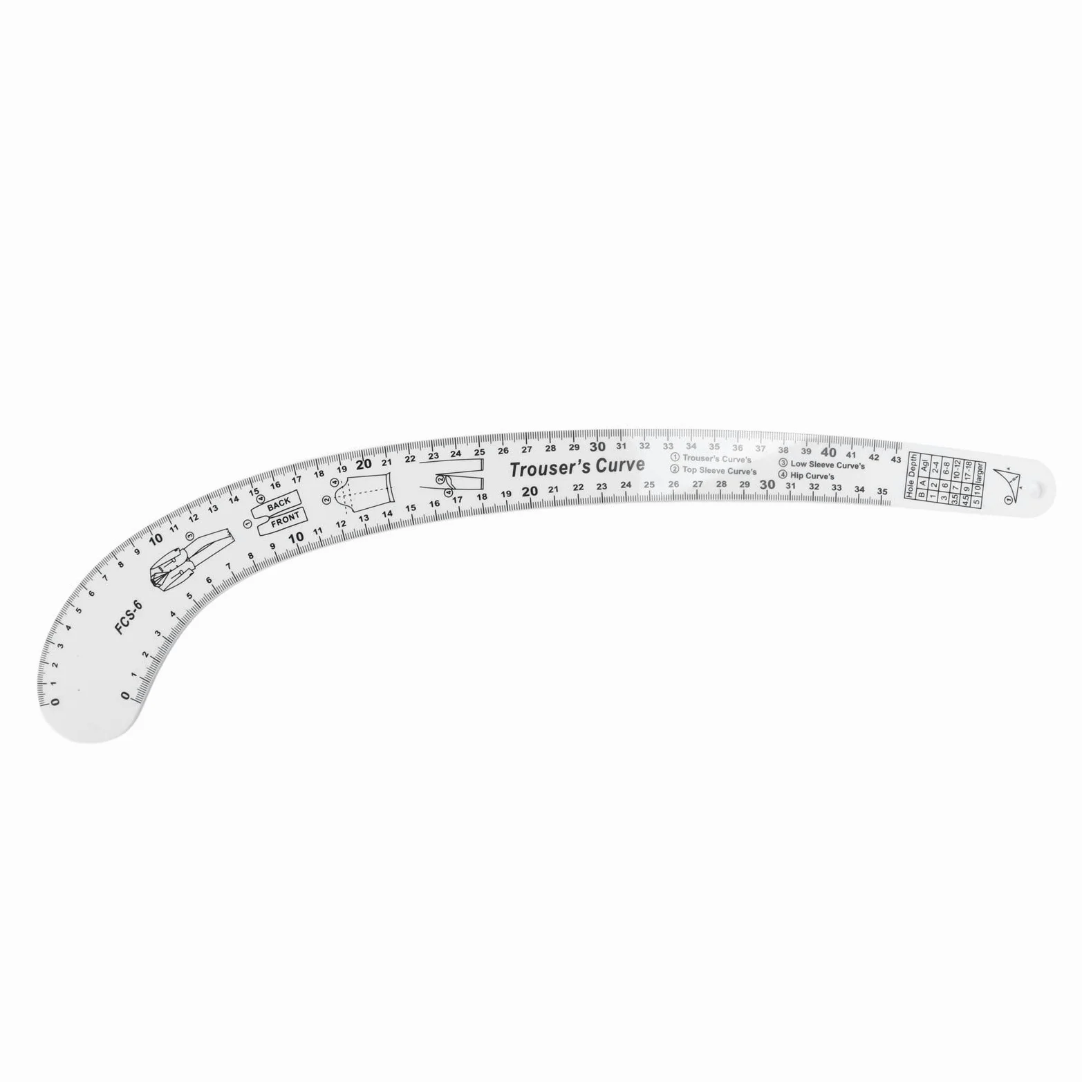 7pcs Set di righelli di Cucitura Trasparente, Righello della Curva Cucito Acrilico per la Realizzazione di Motivi, Produttore di Motivi, Modelli di Cucito