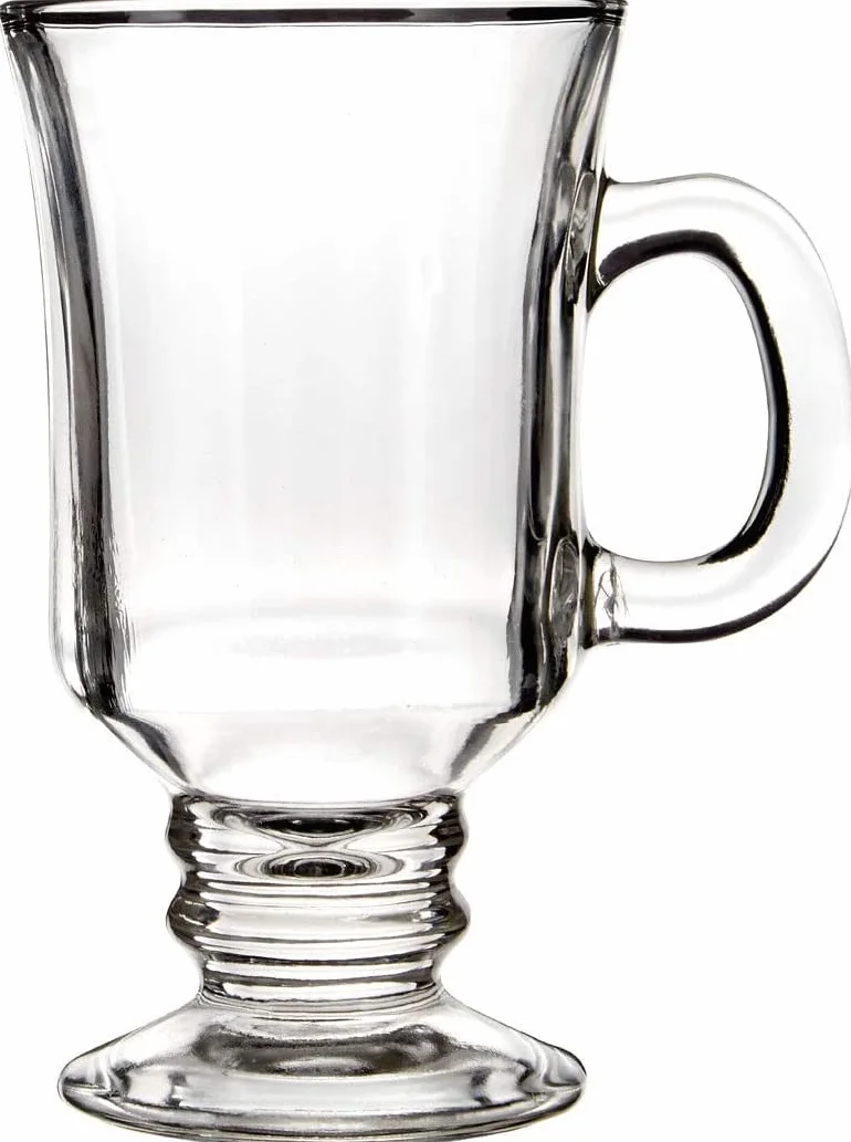 Irishcoff Pasabahce Calice in Vetro Irishcoffee con Manico, Trasparente, 12 Pezzi