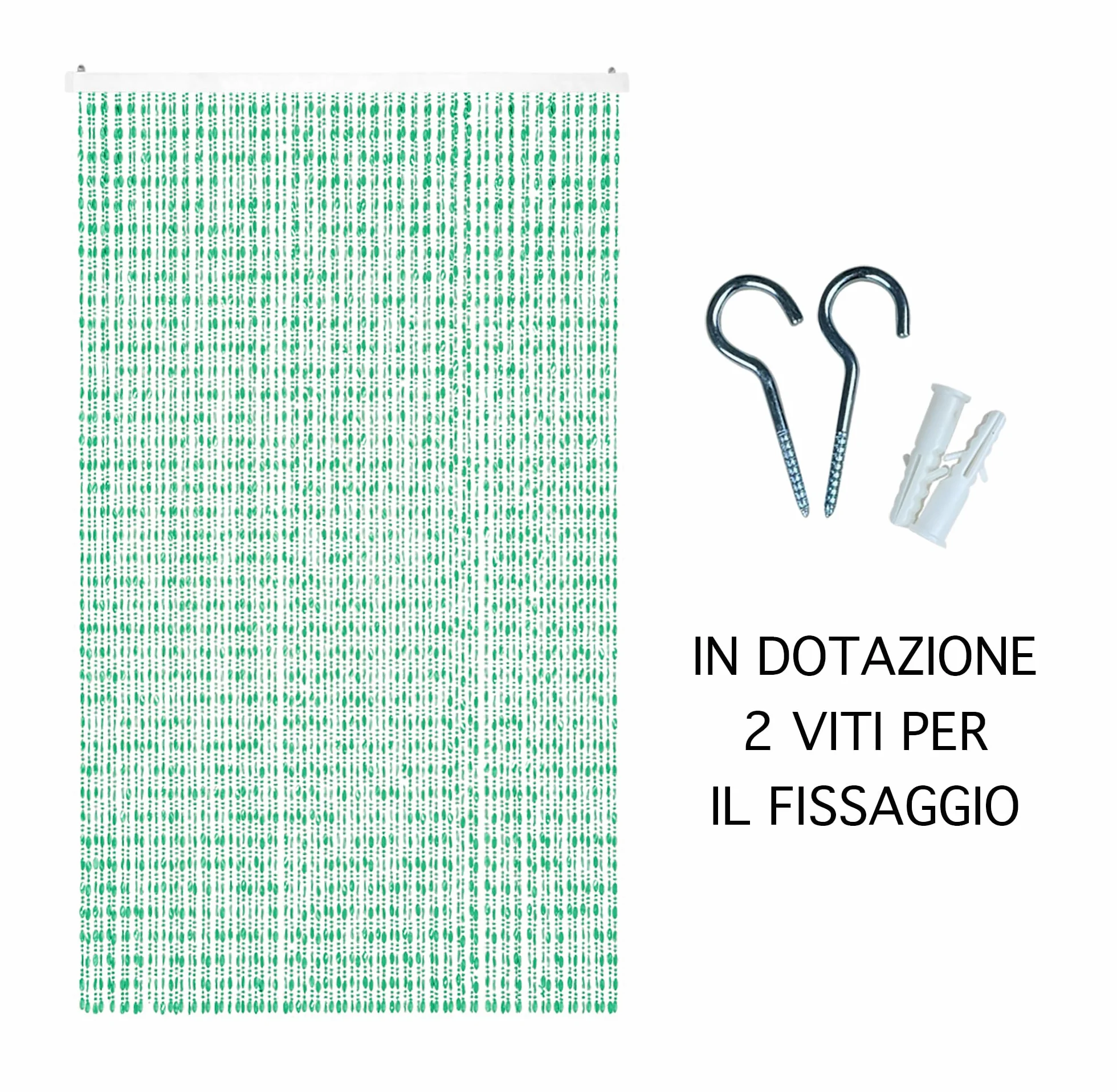 IlGruppone Tenda Antimosche per Porta Finestra a Pannello PVC 100 x 220 cm Verde