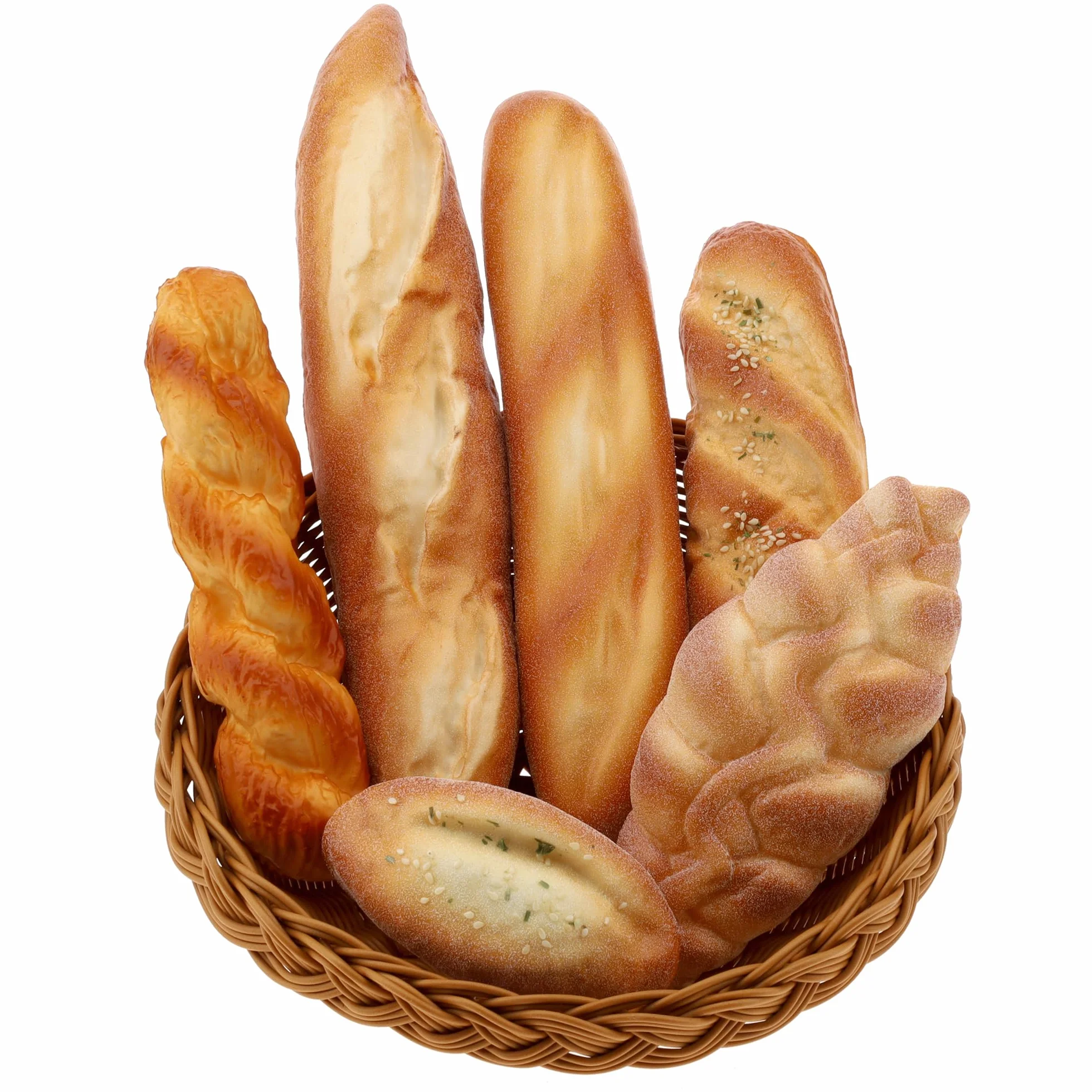 Gresorth 6 pezzi Pane Artificiale Decorazione Falsa Baguette Modello Alimentare Simulazione Pagnotta Francese Display Realistico Ornamento Panetteria