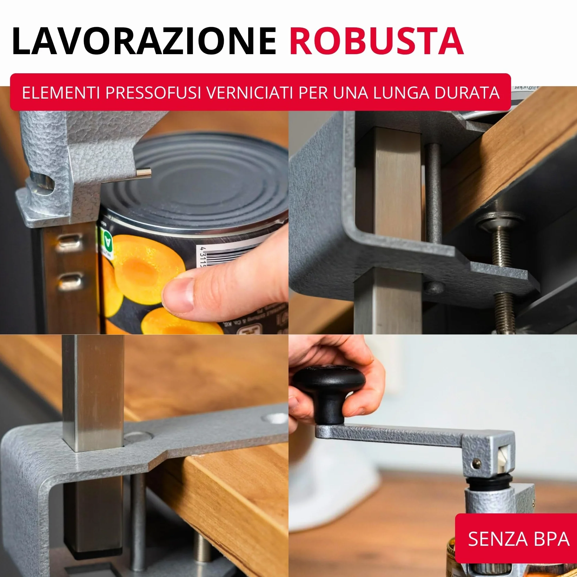 Westmark Sieger Clou 30 Apriscatole da montare al tavolo 84 cm Acciaio inox