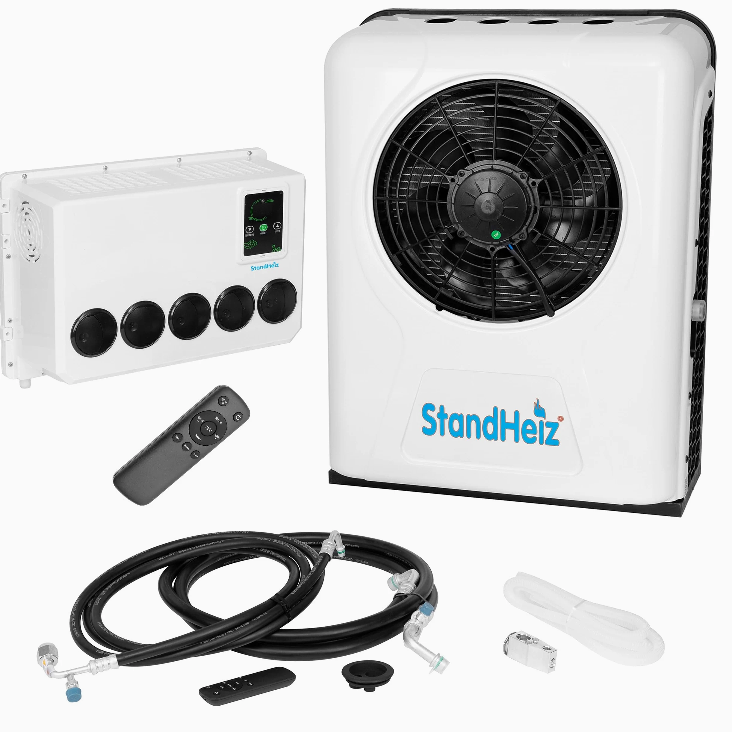 Condizionatore Camper 24V 2000W, Climatizzatore Auto Roulotte, Aria Condizionata per Camion, Veicoli Commerciali, Caravan, Furgone, Trattore, Escavatore, Macchine Agricole, Kit con Telecomando