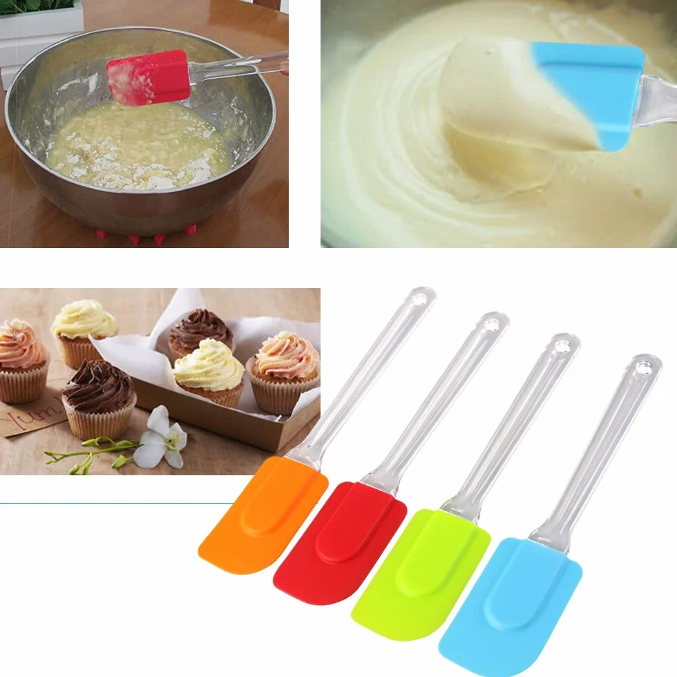 Vicloon Set Spatola da Cucina Utensili Antiaderenti in Silicone Resistente al Calore (4 Colori)