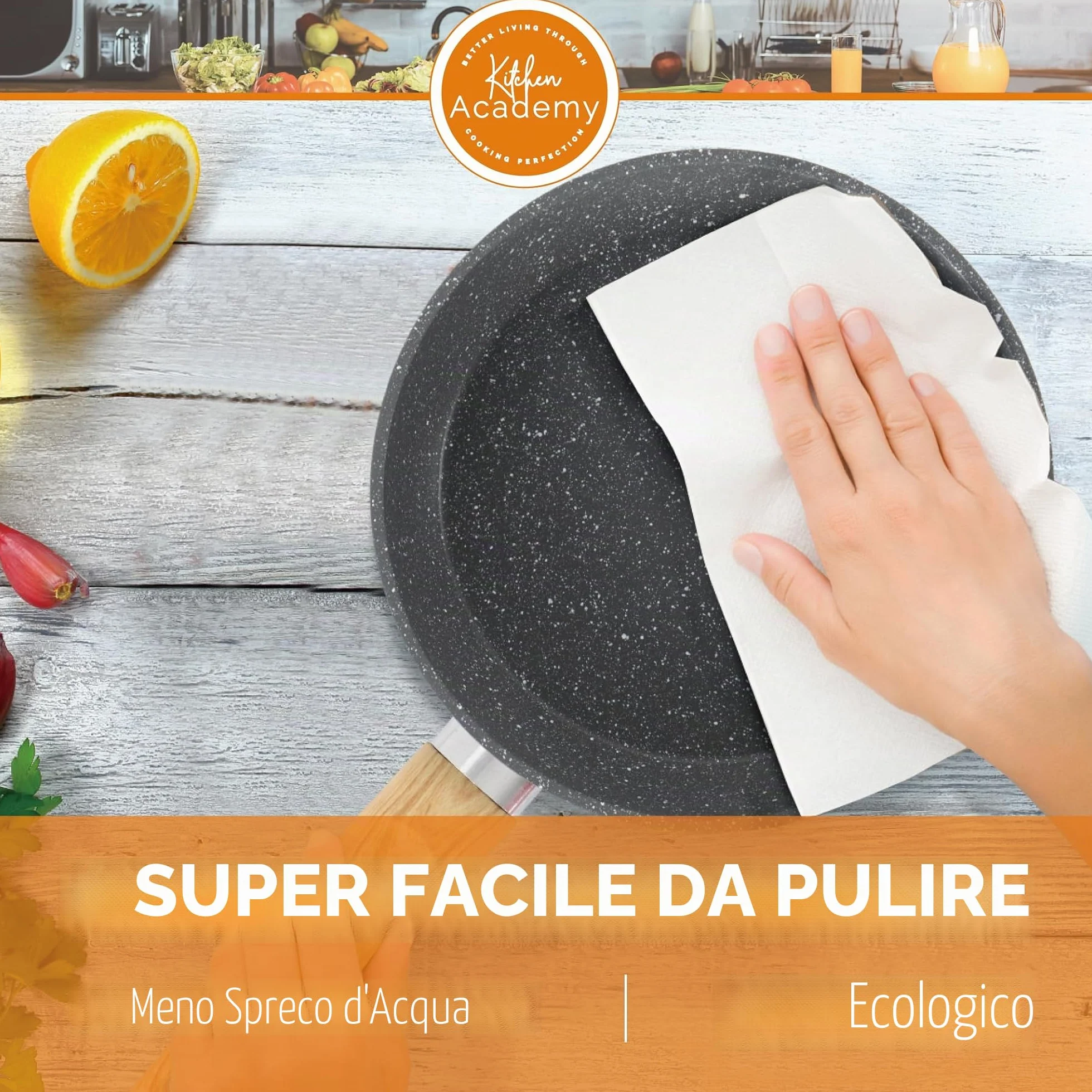 Kitchen Academy Set di pentole e padelle, 12 pezzi, con rivestimento antiaderente, set di pentole e padelle per induzione, fornelli a gas e microonde, grigio, KA-CS01-001