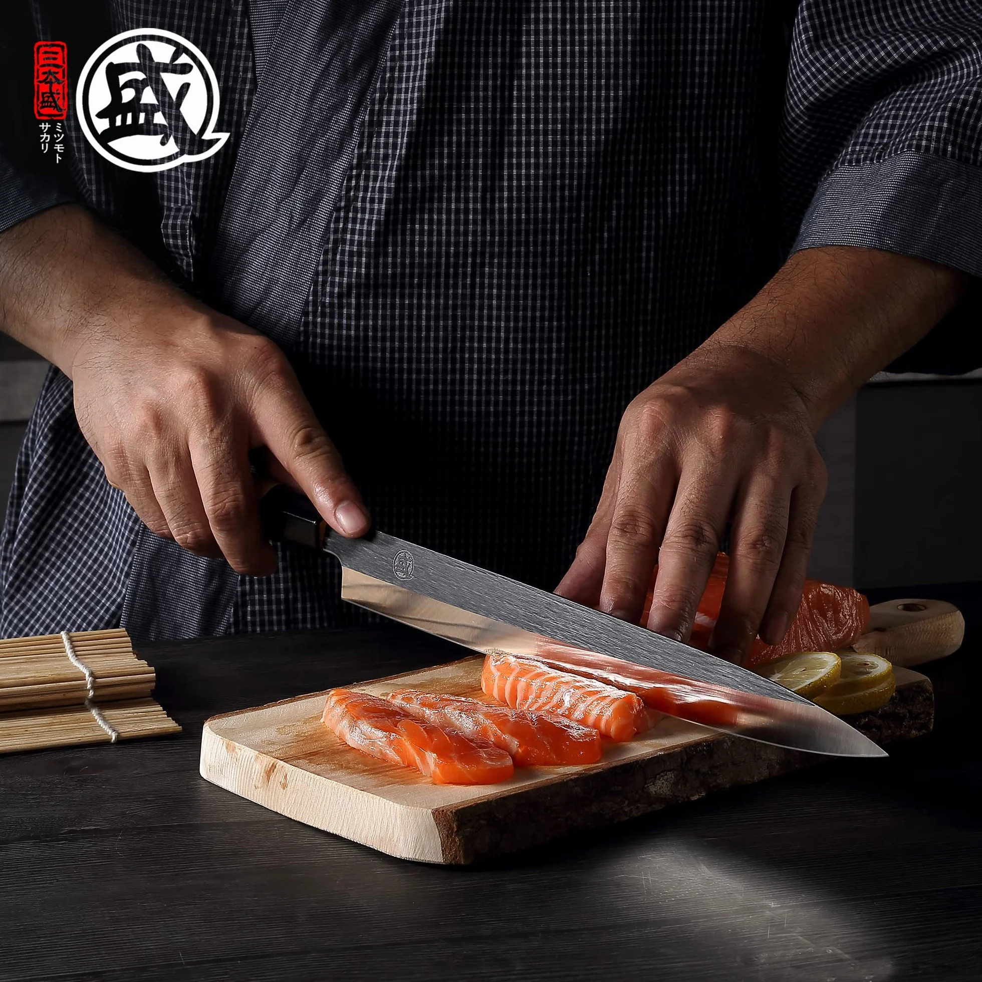 MITSUMOTO SAKARI 28 cm Coltello Yanagiba Giapponese in Lega di Tungsteno, Coltello Sashimi Professionale Forgiato a Mano