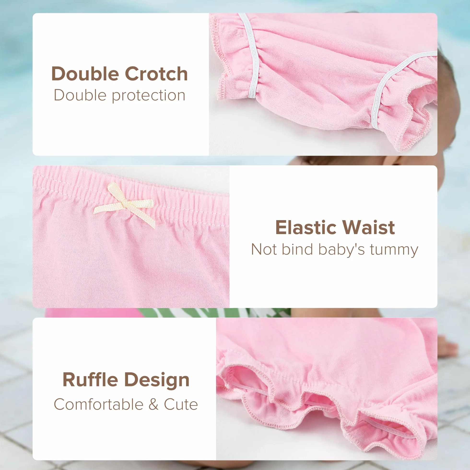 Bloomer Pantaloncini Neonato Cotone Copertura Pannolini