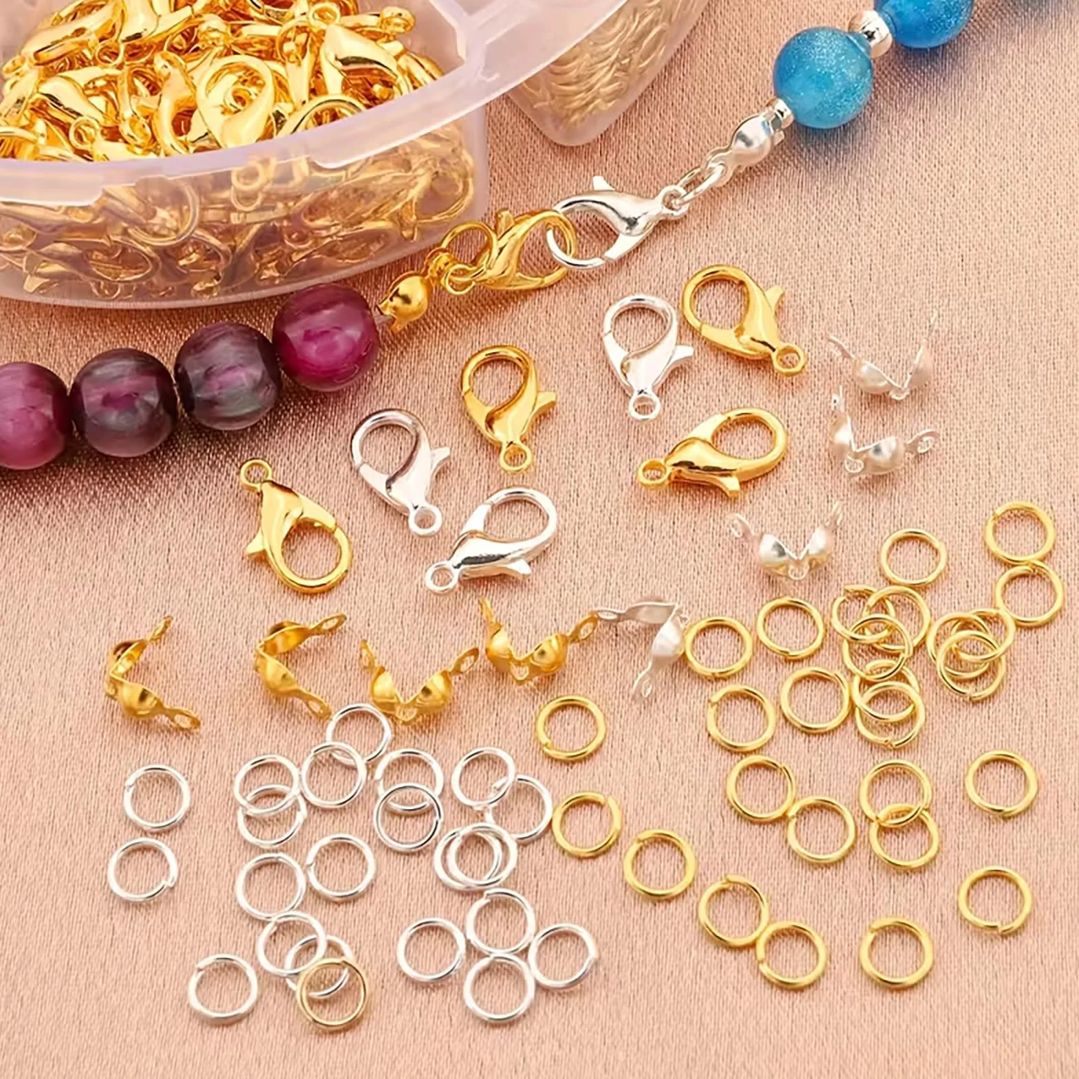 Bikasun 1140 Pezzi Chiusure per Braccialetti, Kit Fermagli per Gioielli