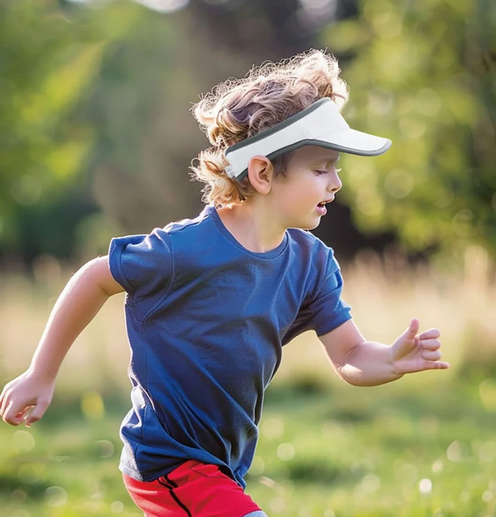 YAMEE Visiera Parasole Ragazze Estivo Traspirante con Rete,Cappello da Sole Ragazzi Leggero Asciugatura Rapida,Cappellino Bambini Unisex Regolabile Protezione UV,per Tennis,Corsa,Spiaggia