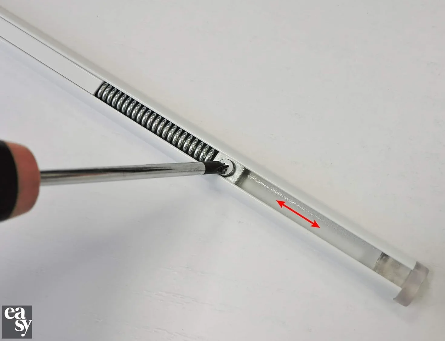 BACCHETTA A MOLLA ALLUMINIO VERNICIATO BIANCO 13 MM ESTENSIBILE PER TENDE A VETRO REGOLABILE 87-150