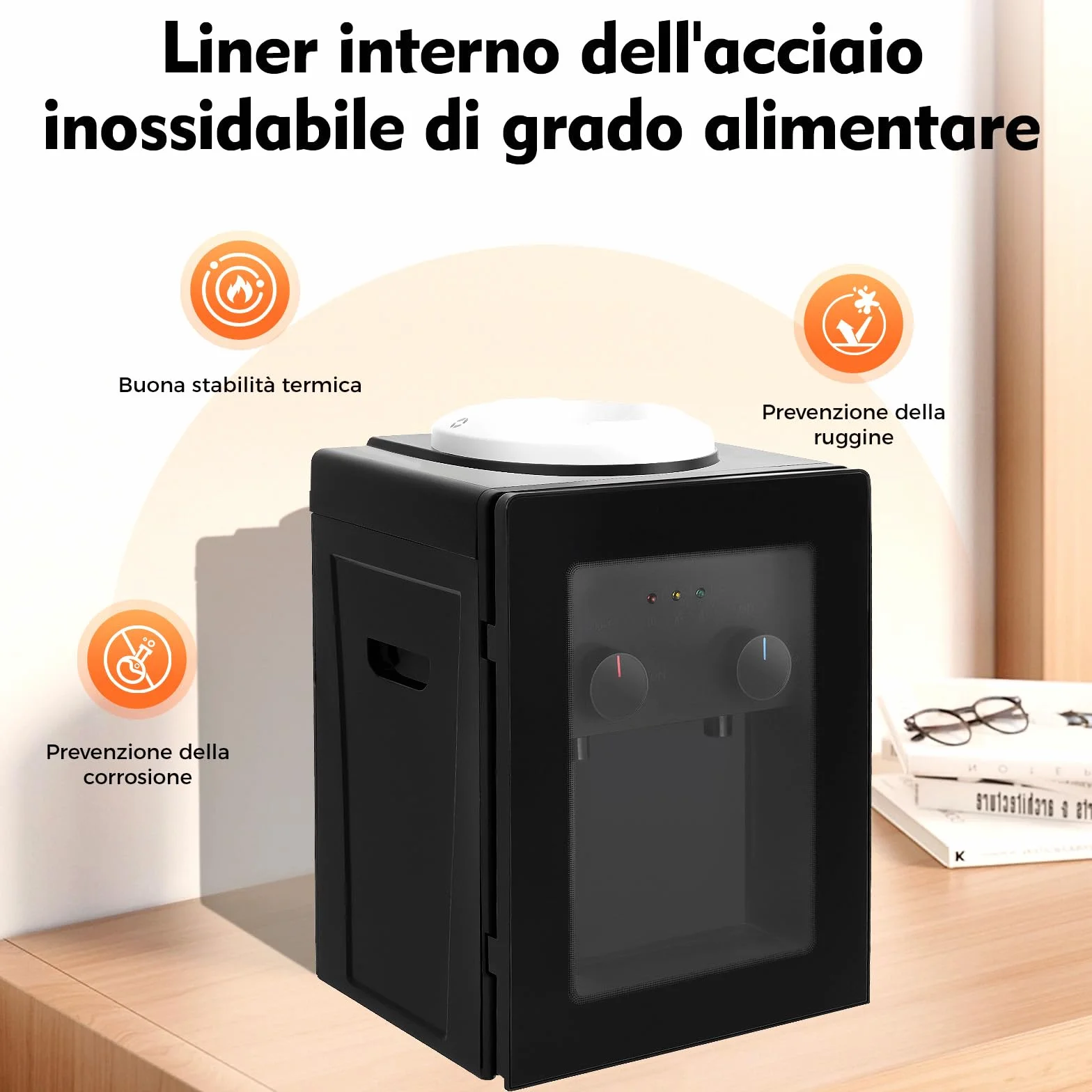 Distributore di acqua elettrico con raffreddamento e riscaldamento 85-95℃ autoportante
