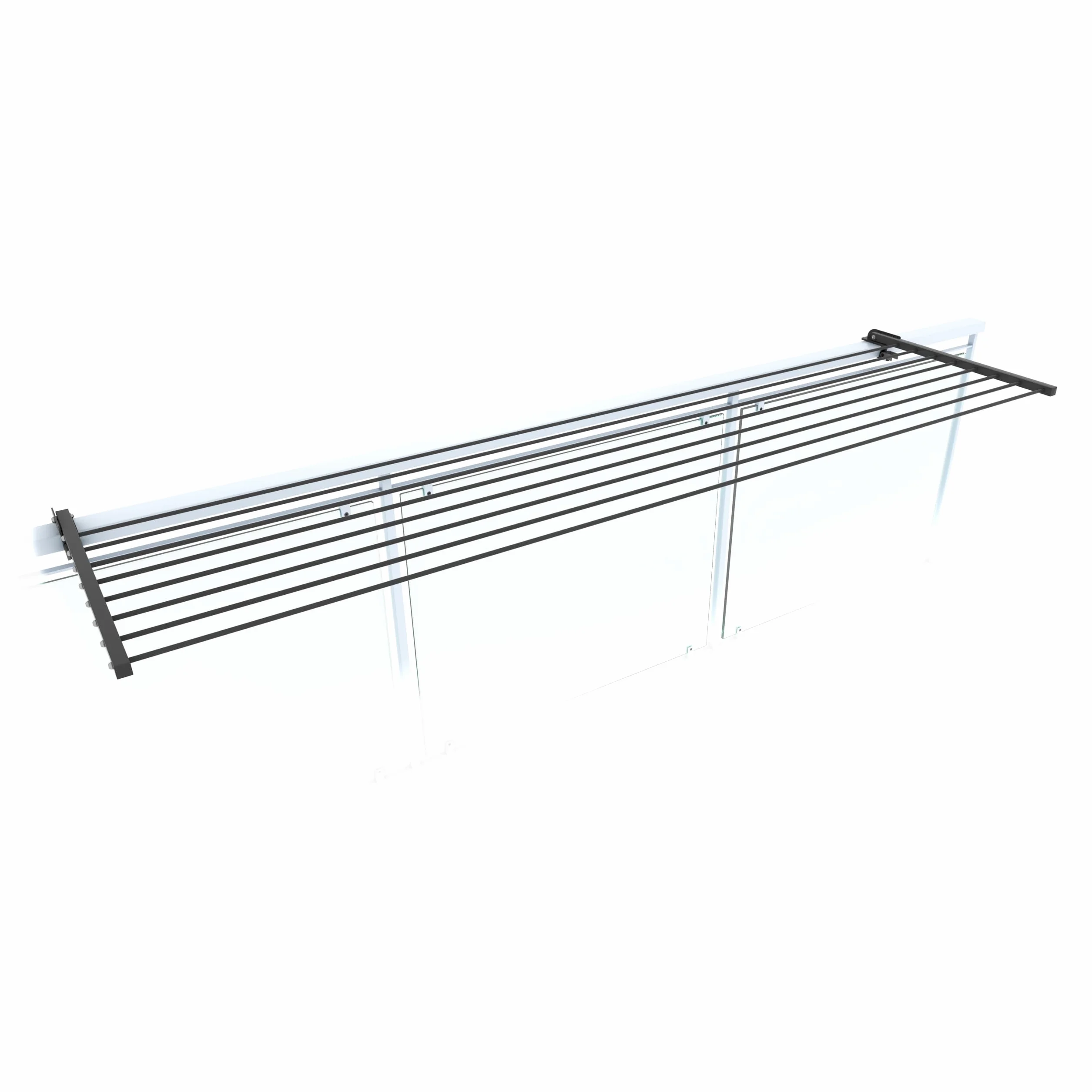 foxydry Stendino da Balcone Ribaltabile Stendibiancheria da Ringhiera Acciaio inox alluminio Duo 202 cm Antracite