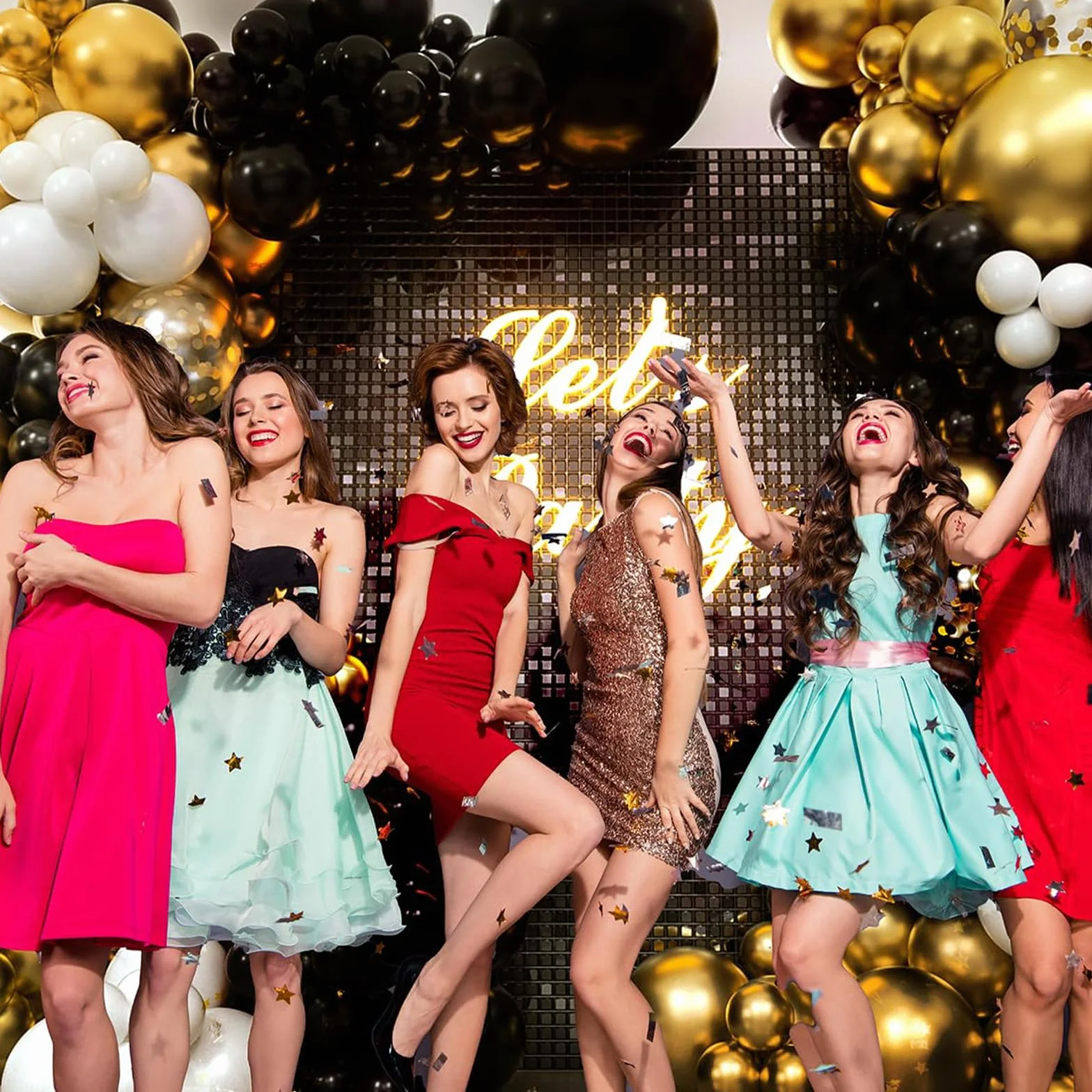 Kit Arco di Palloncini in Oro Nero,132 Kit Ghirlanda Arco di Palloncini Neri e Oro con Ghirlanda di Palloncini in Oro Nero Bianco per Uomo Decorazione Festa di Compleanno per Ragazzo,Laurea,Capodanno